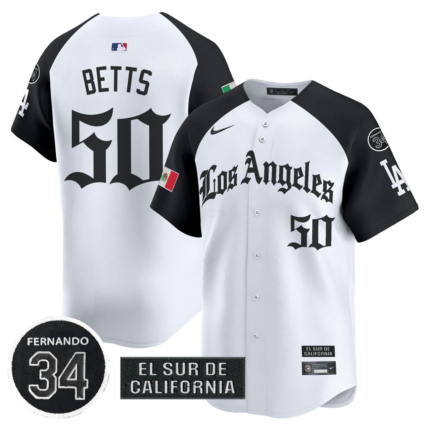 Camisa MLB Men’s Mexico 2025 LA Gothic Style Vapor Premier Limited Jersey