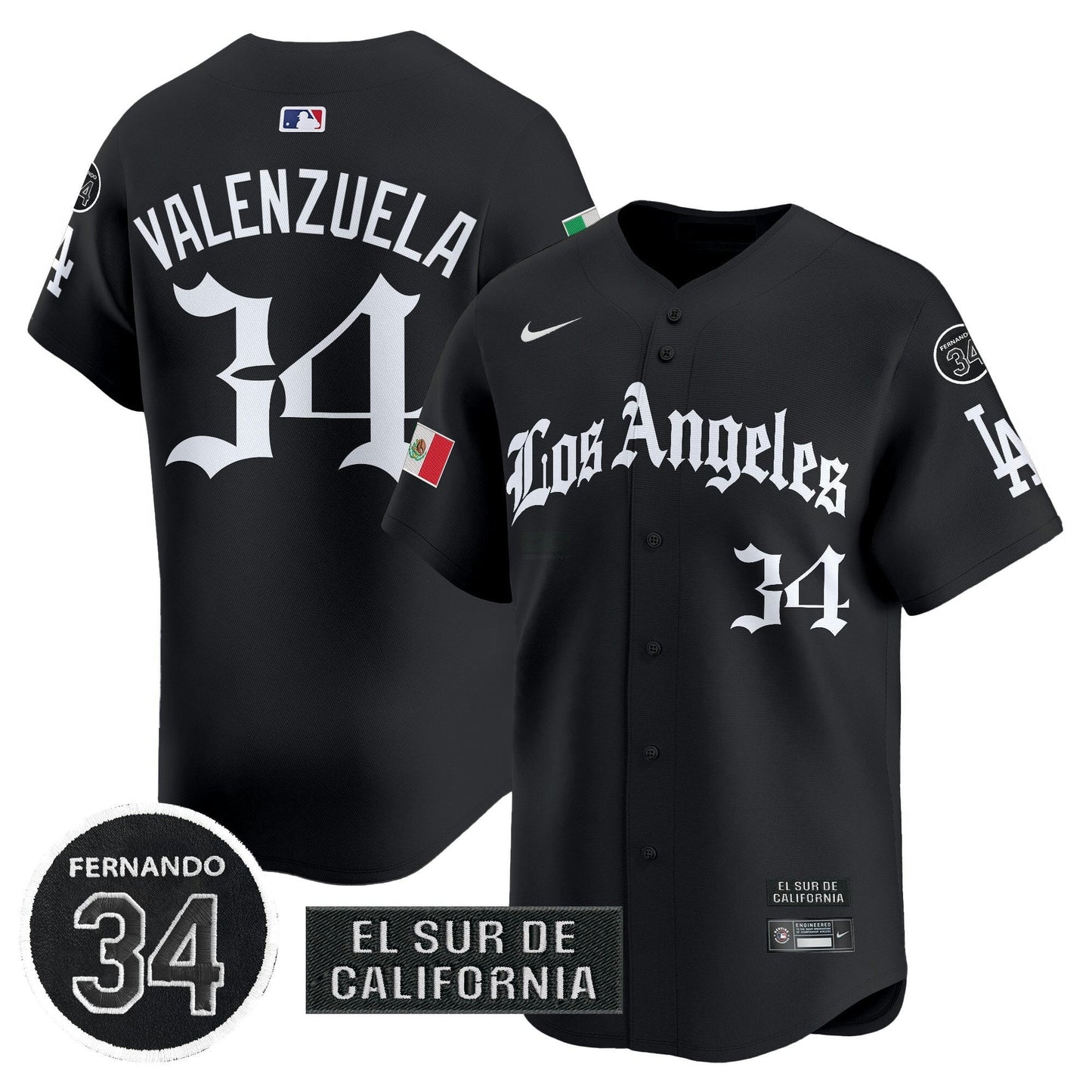 Camisa MLB Men’s Mexico 2025 LA Gothic Style Vapor Premier Limited Jersey