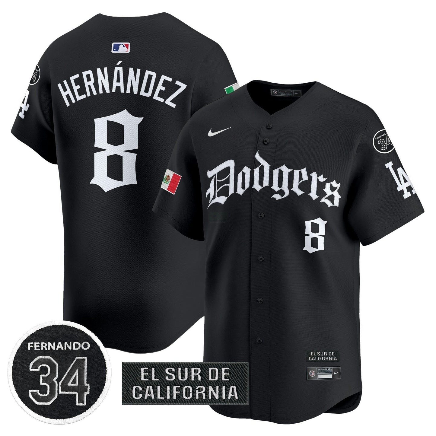Camisa MLB Men’s Mexico 2025 LA Gothic Style Vapor Premier Limited Jersey V2