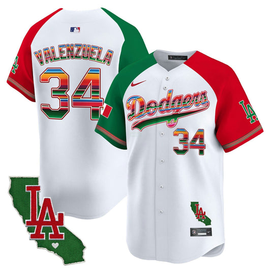 Camisa MLB Los Angeles Dodgers Men’s Mexico California Patch Vapor Premier Limited Jersey