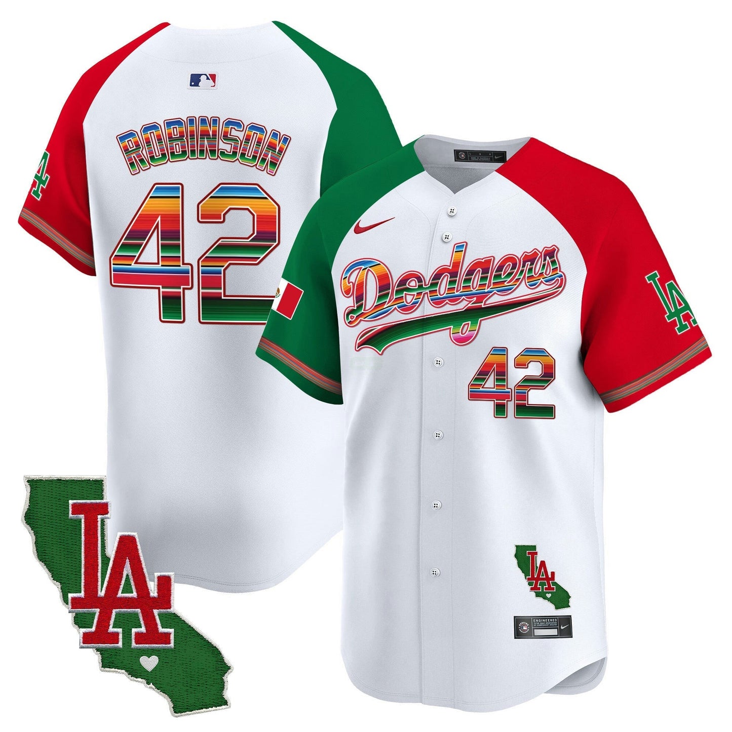 Camisa MLB Los Angeles Dodgers Men’s Mexico California Patch Vapor Premier Limited Jersey