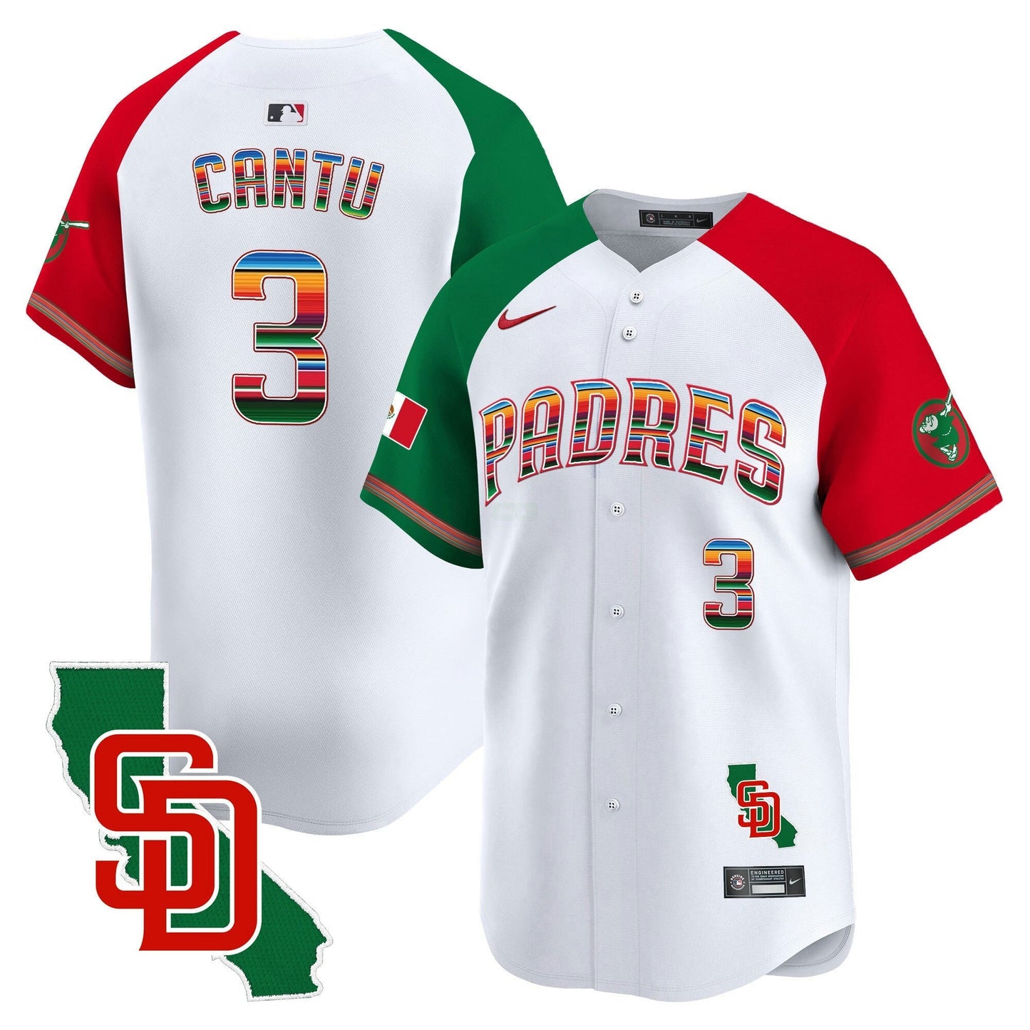 Camisa MLB San Diego Padres Men’s Mexico California Patch Vapor Premier Limited Jersey