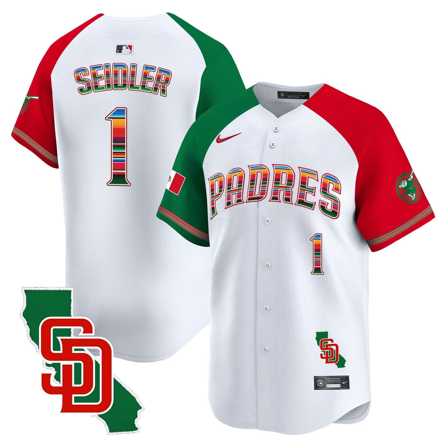 Camisa MLB San Diego Padres Men’s Mexico California Patch Vapor Premier Limited Jersey