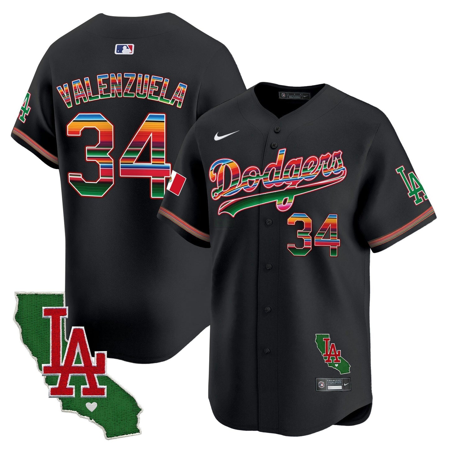Camisa MLB Los Angeles Dodgers Men’s Mexico California Patch Vapor Premier Limited Jersey
