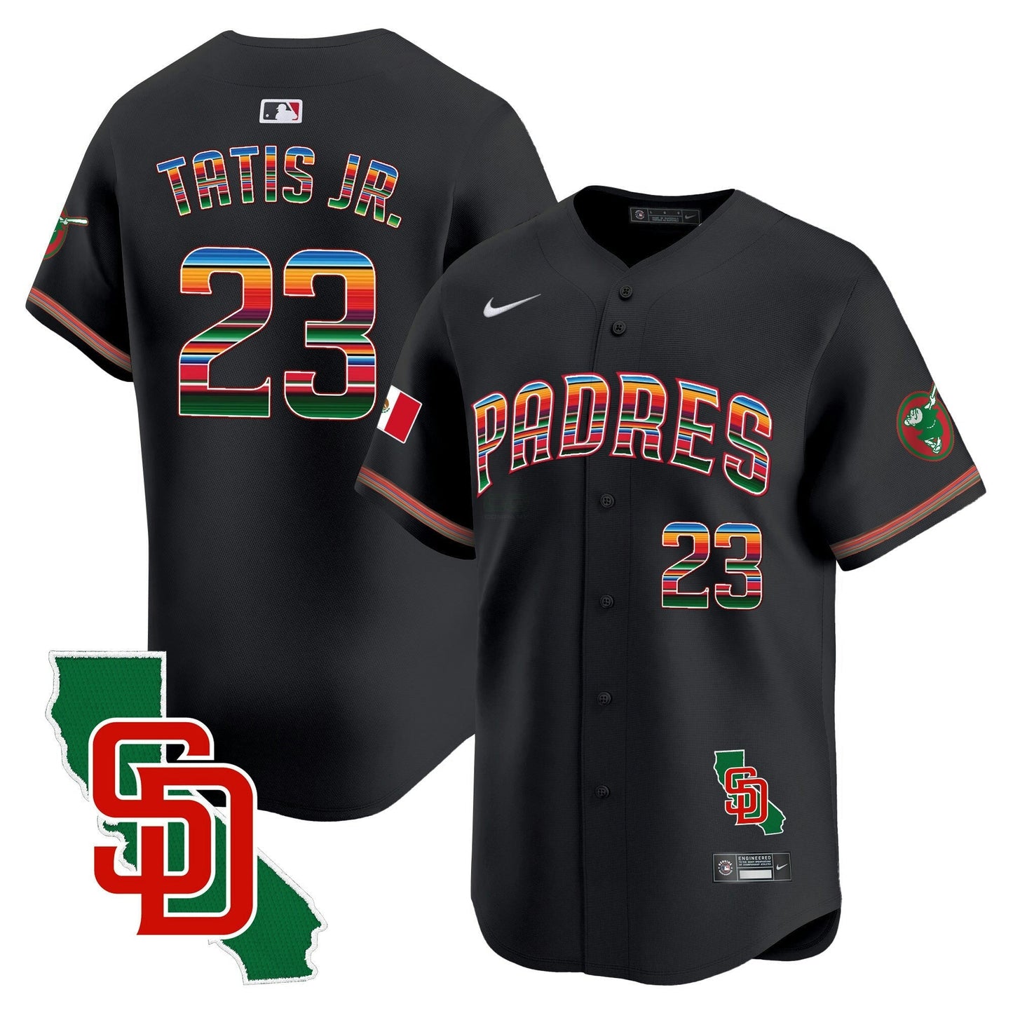 Camisa MLB San Diego Padres Men’s Mexico California Patch Vapor Premier Limited Jersey