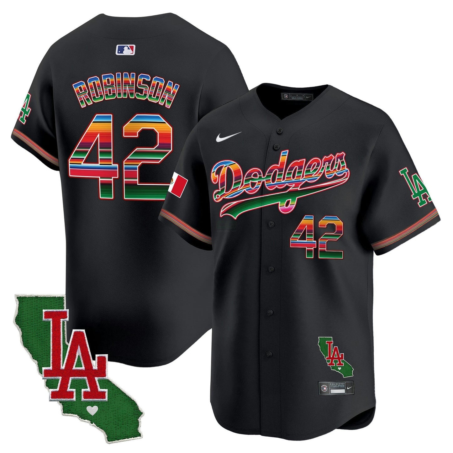 Camisa MLB Los Angeles Dodgers Men’s Mexico California Patch Vapor Premier Limited Jersey