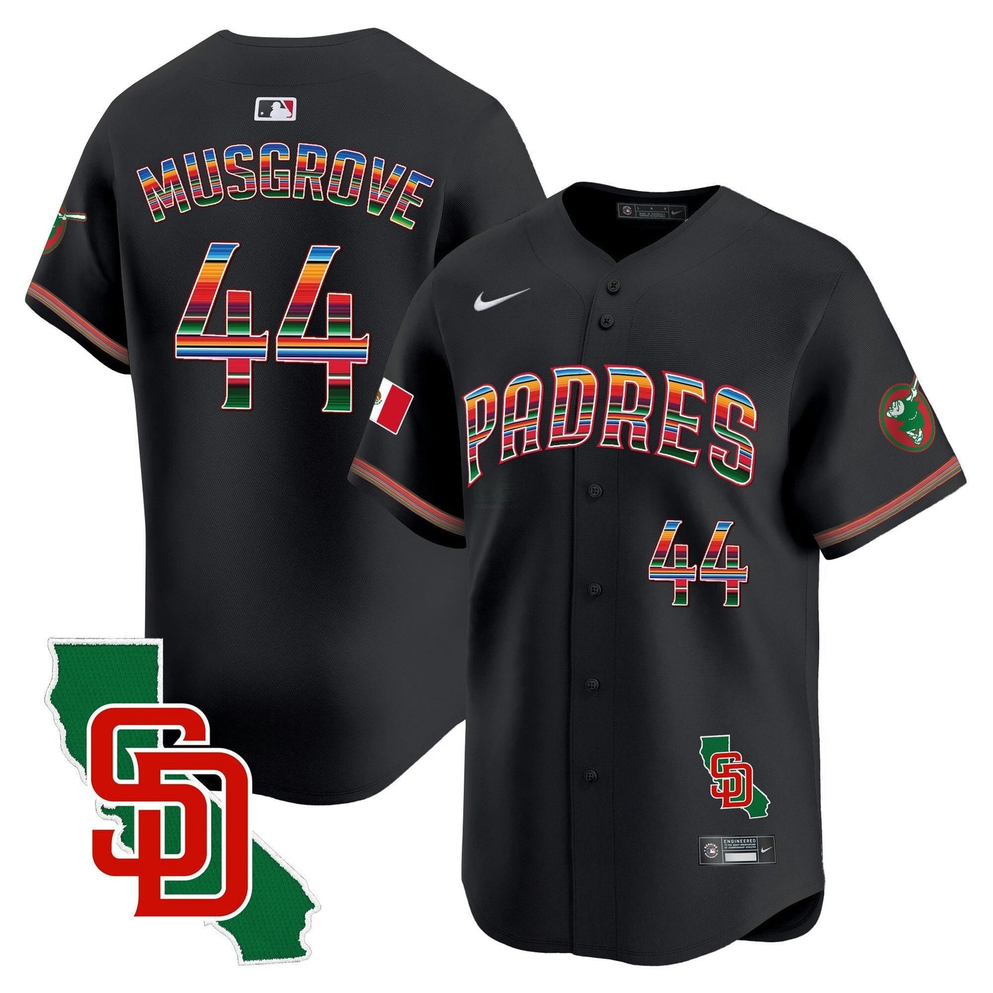 Camisa MLB San Diego Padres Men’s Mexico California Patch Vapor Premier Limited Jersey