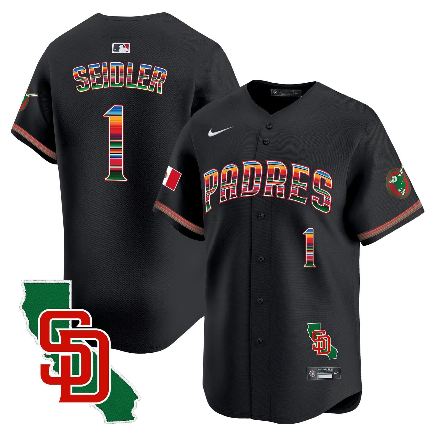 Camisa MLB San Diego Padres Men’s Mexico California Patch Vapor Premier Limited Jersey