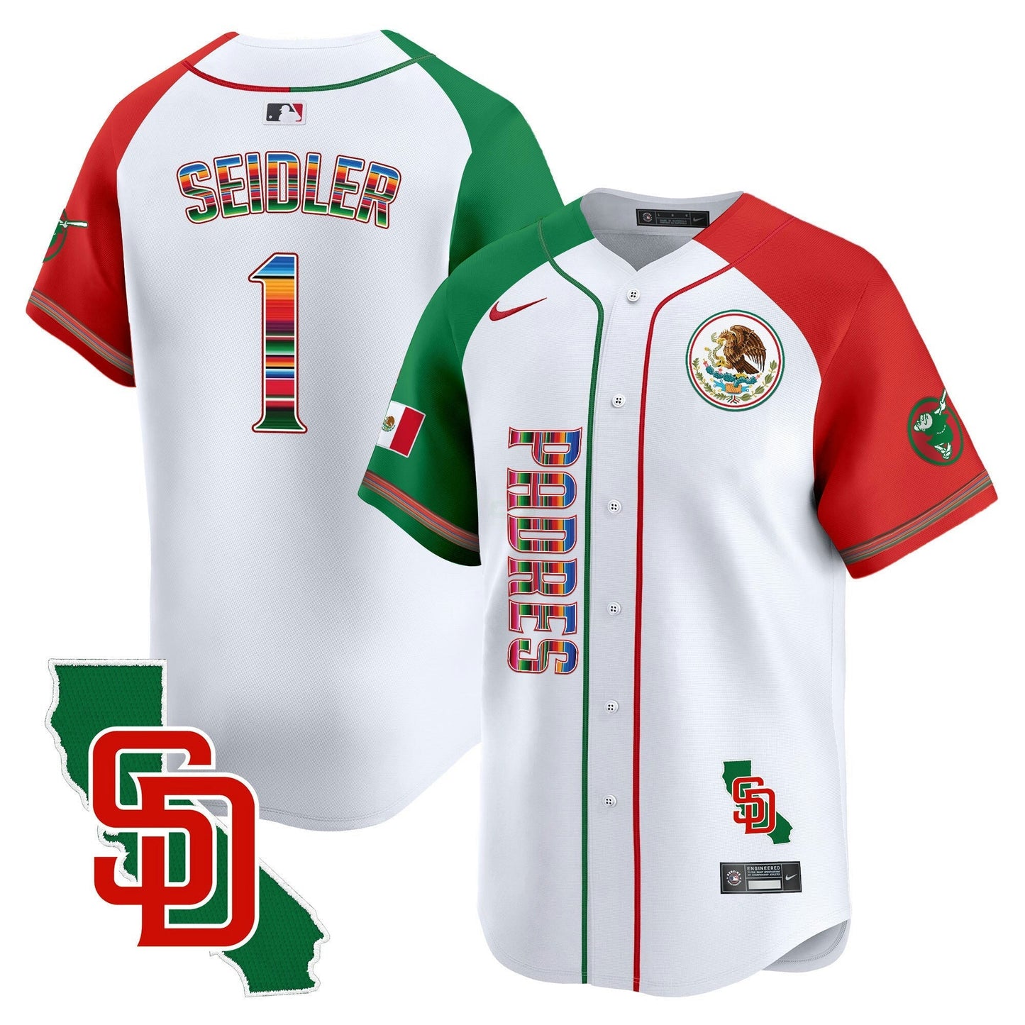 Camisa MLB San Diego Padres Men’s Mexico California Patch Vapor Premier Limited Jersey V2