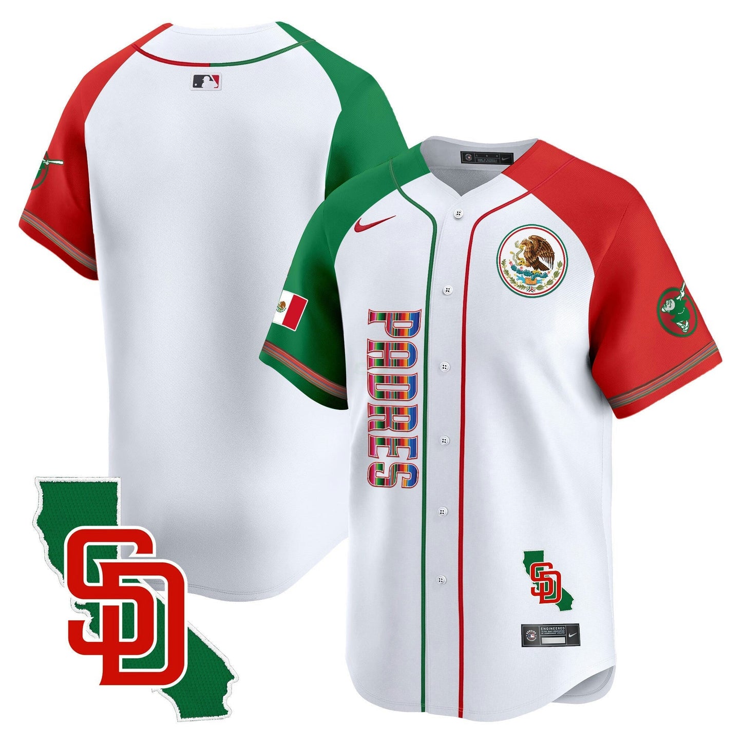 Camisa MLB San Diego Padres Men’s Mexico California Patch Vapor Premier Limited Jersey V2