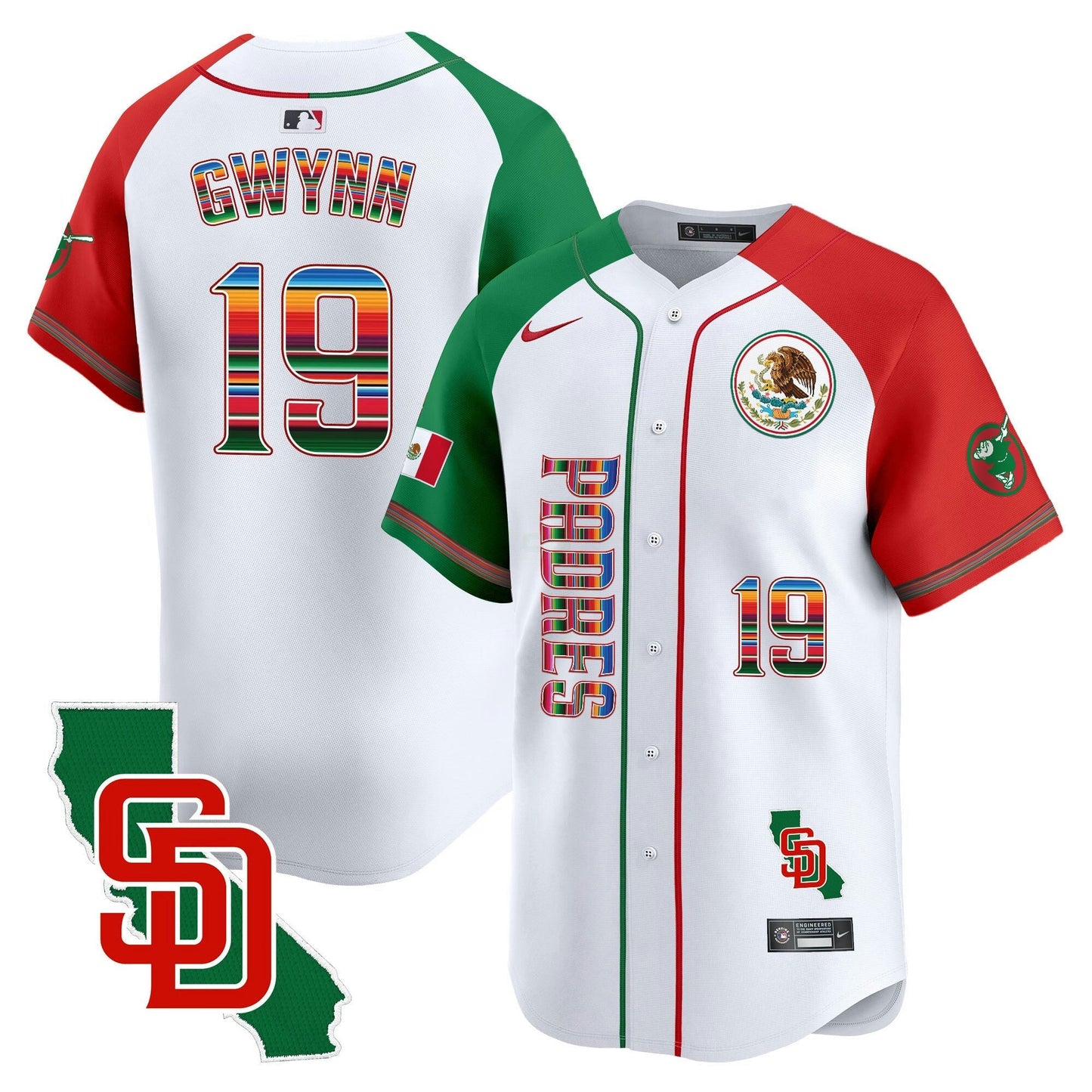 Camisa MLB San Diego Padres Men’s Mexico California Patch Vapor Premier Limited Jersey V2