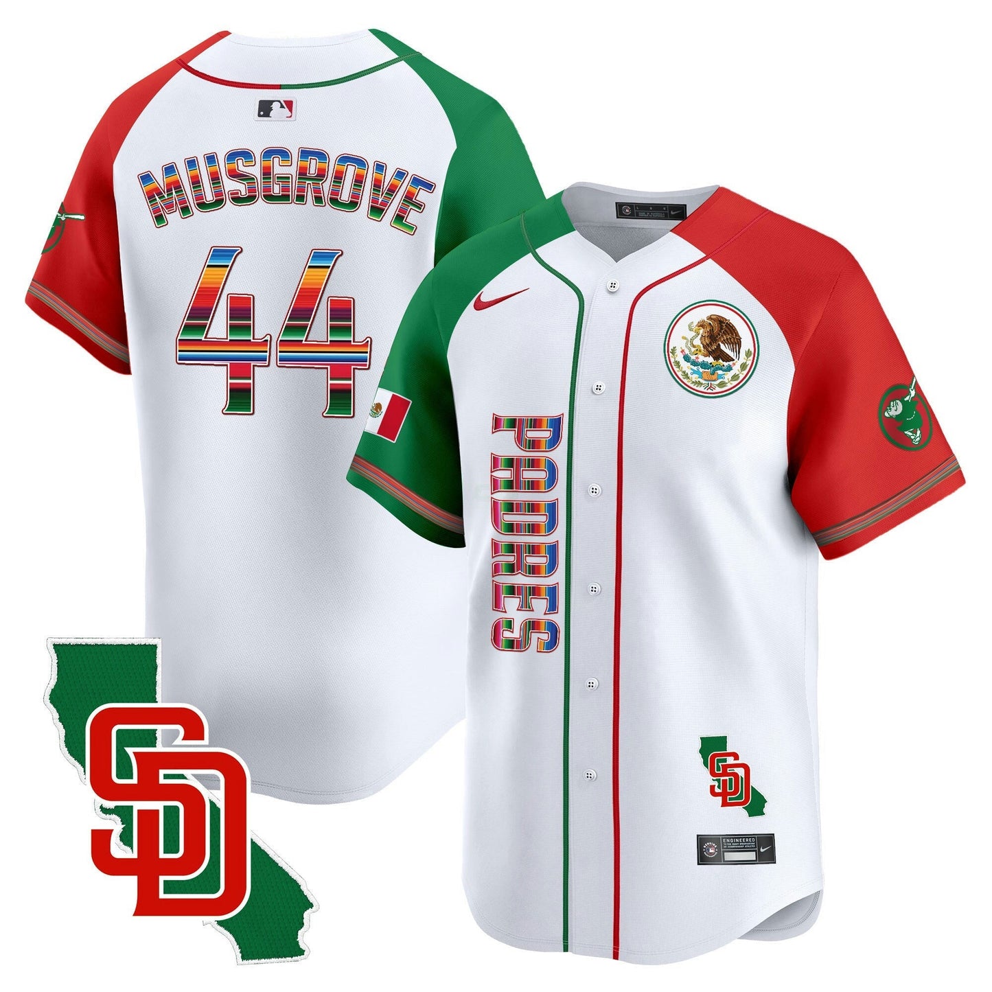 Camisa MLB San Diego Padres Men’s Mexico California Patch Vapor Premier Limited Jersey V2