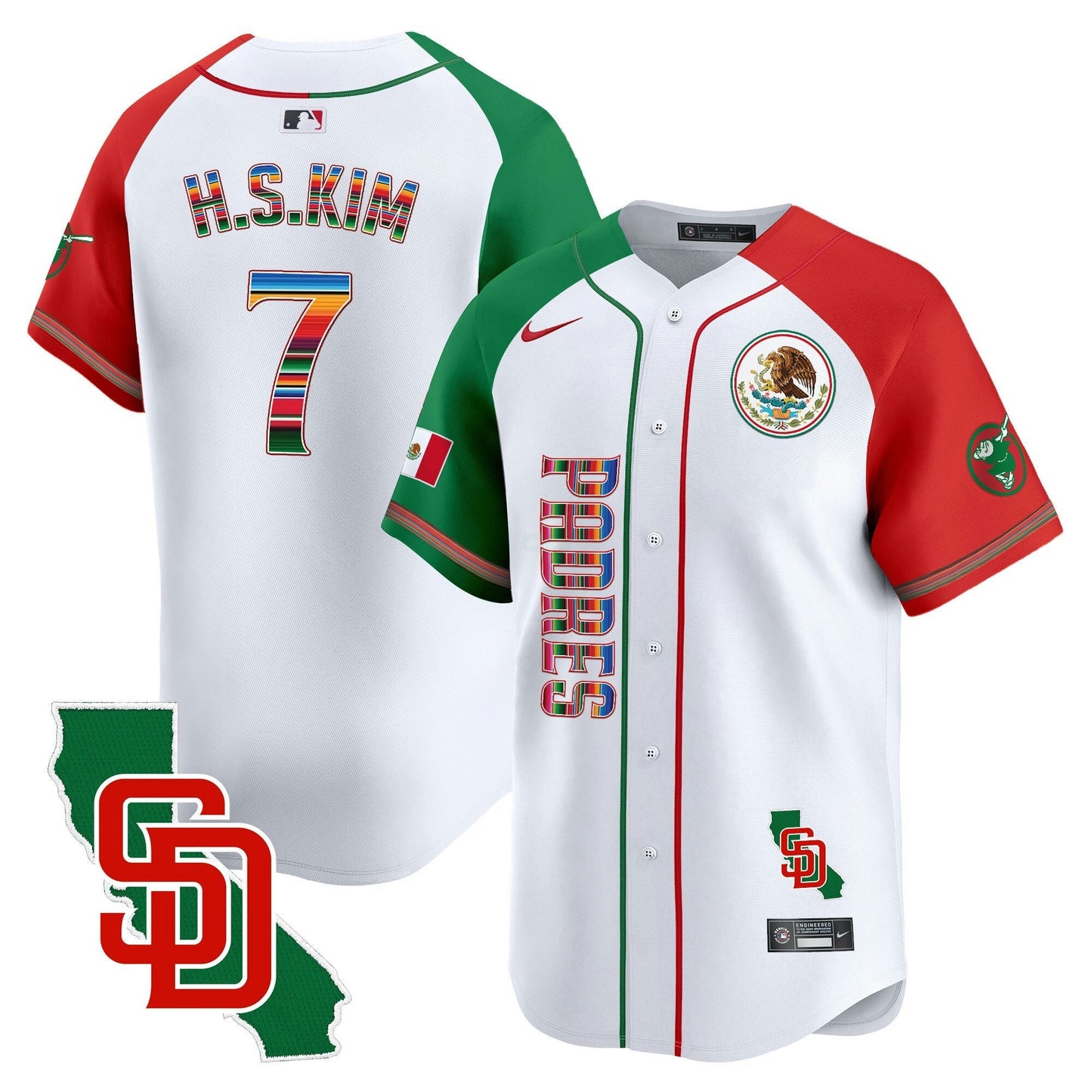 Camisa MLB San Diego Padres Men’s Mexico California Patch Vapor Premier Limited Jersey V2