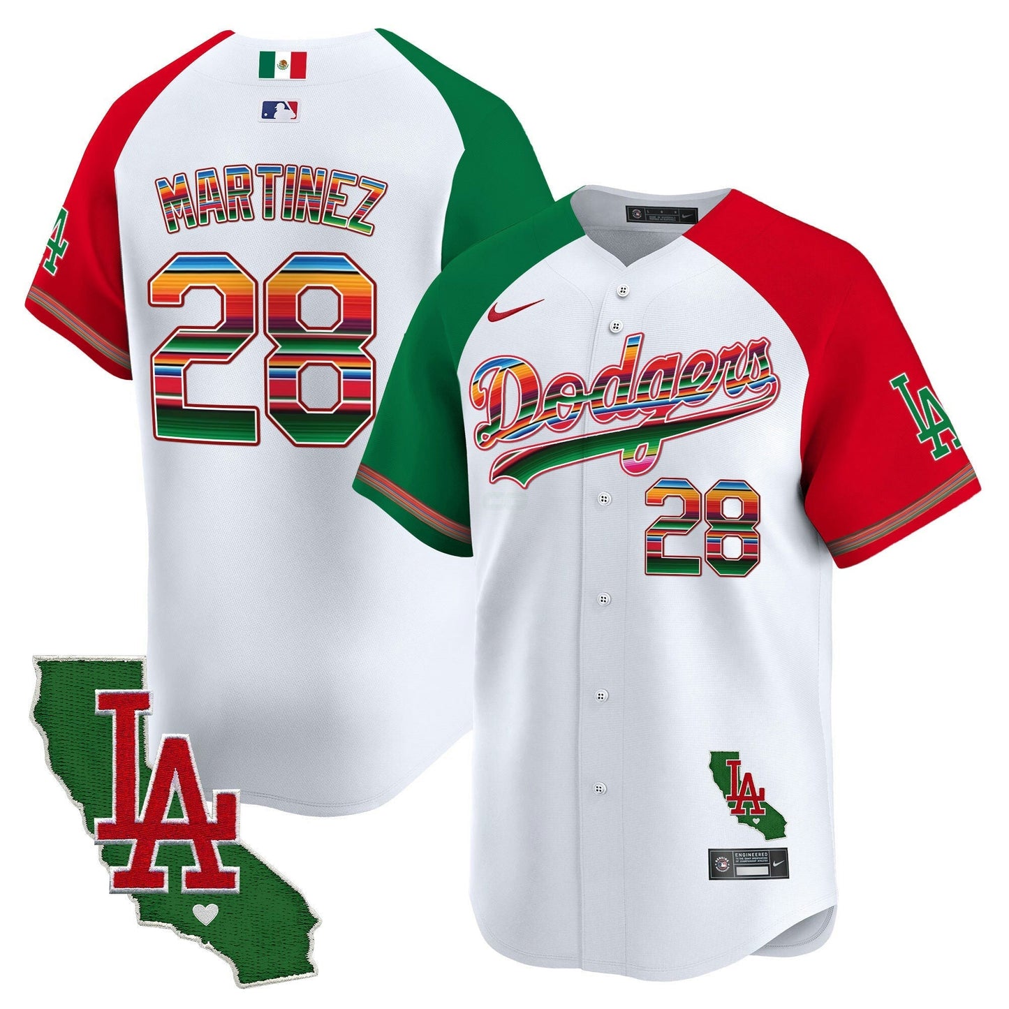 Camisa MLB Los Angeles Dodgers Men’s Mexico California Patch Vapor Premier Limited Jersey V2