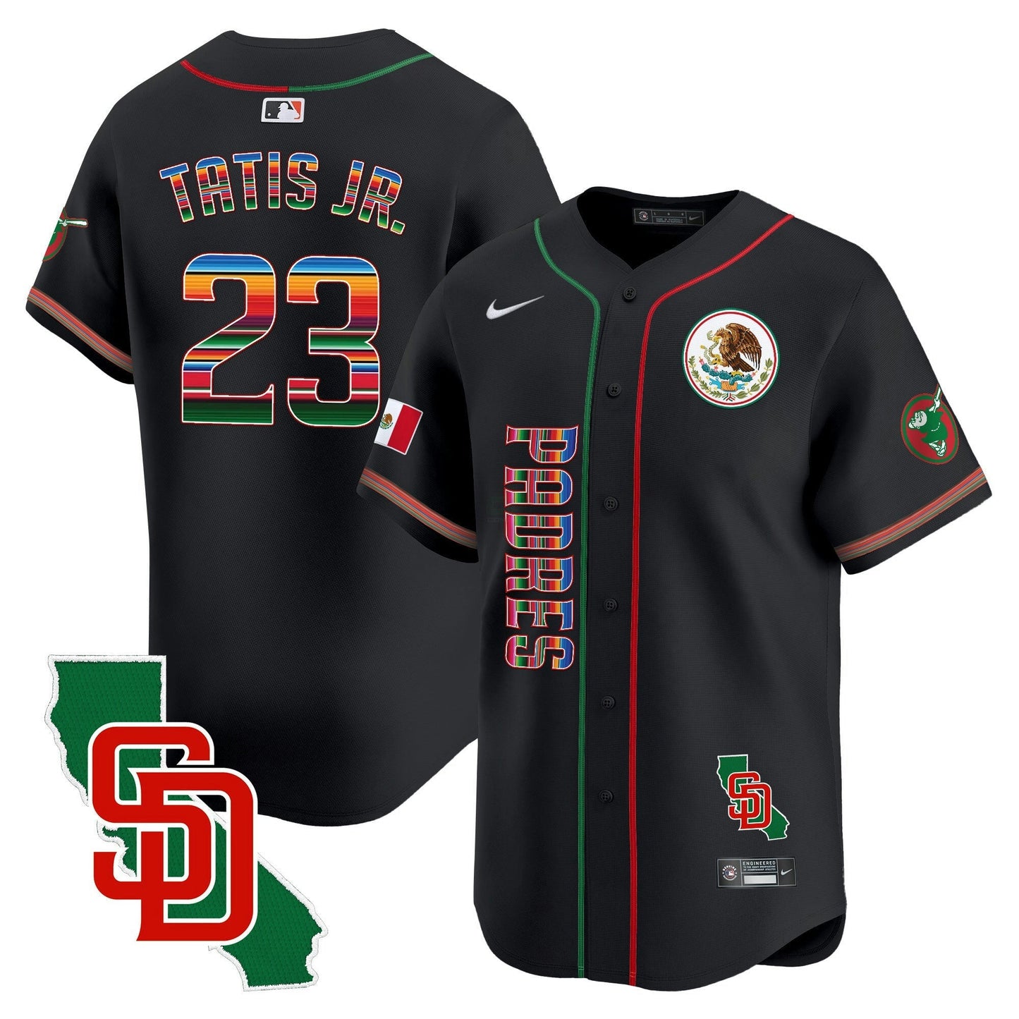Camisa MLB San Diego Padres Men’s Mexico California Patch Vapor Premier Limited Jersey V2