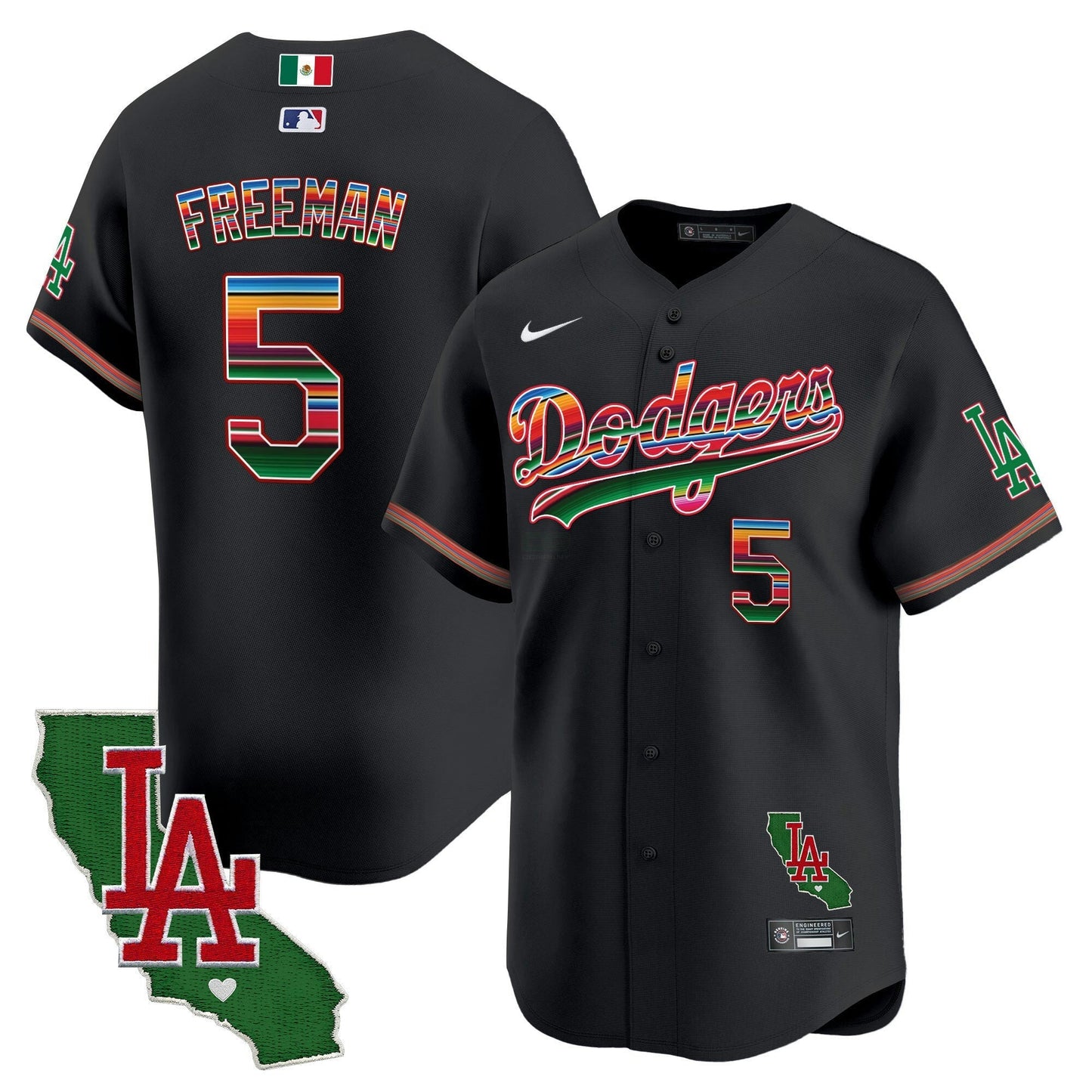 Camisa MLB Los Angeles Dodgers Men’s Mexico California Patch Vapor Premier Limited Jersey V2