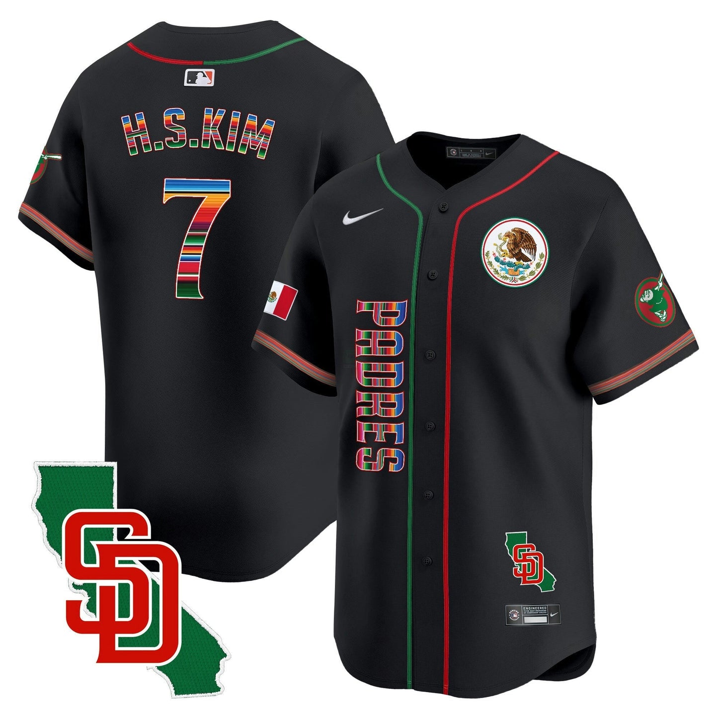 Camisa MLB San Diego Padres Men’s Mexico California Patch Vapor Premier Limited Jersey V2