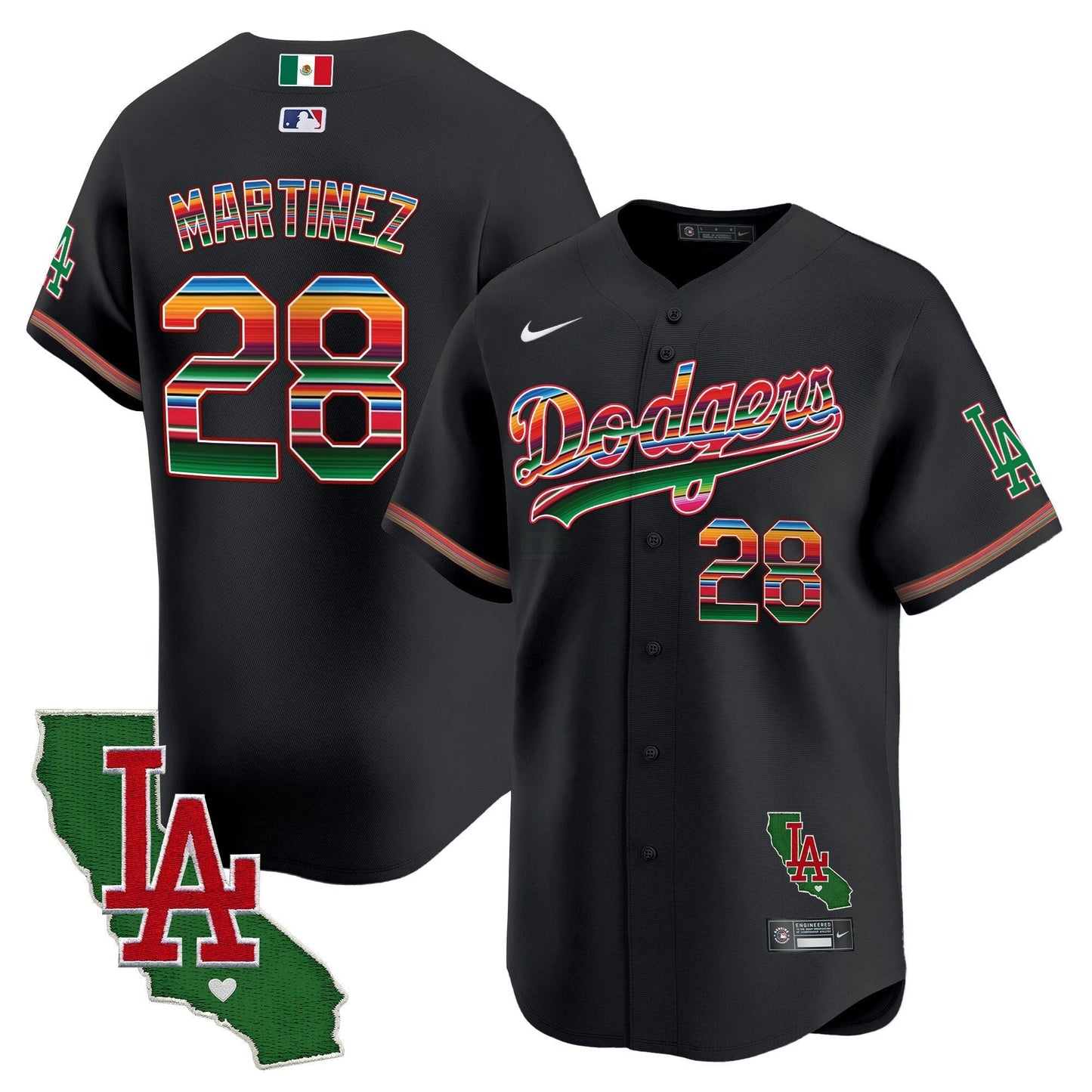 Camisa MLB Los Angeles Dodgers Men’s Mexico California Patch Vapor Premier Limited Jersey V2