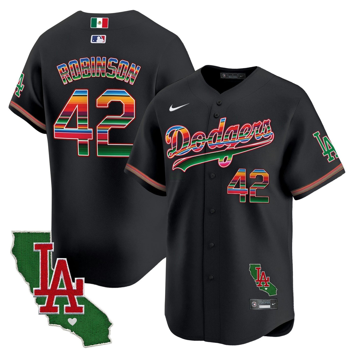 Camisa MLB Los Angeles Dodgers Men’s Mexico California Patch Vapor Premier Limited Jersey V2