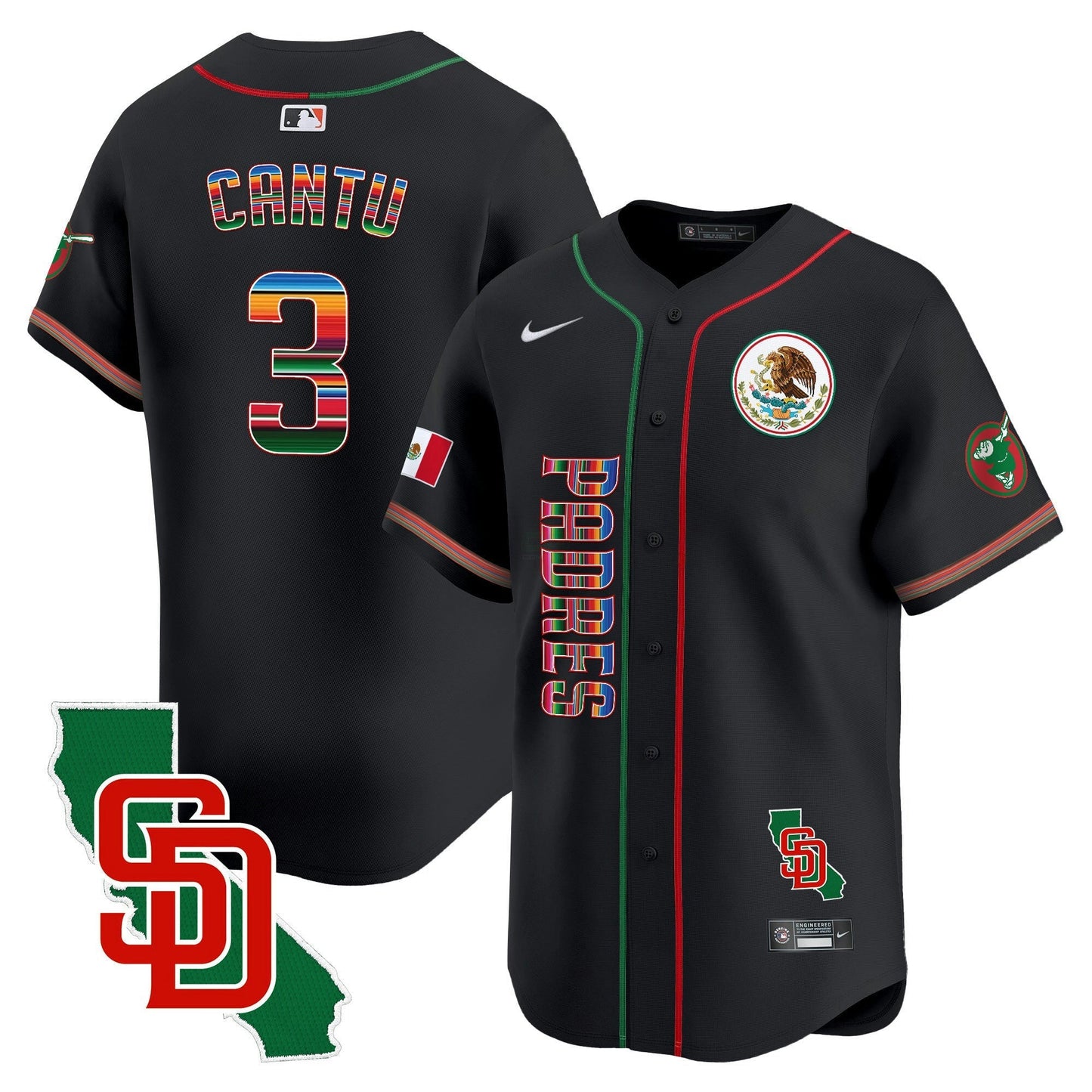 Camisa MLB San Diego Padres Men’s Mexico California Patch Vapor Premier Limited Jersey V2
