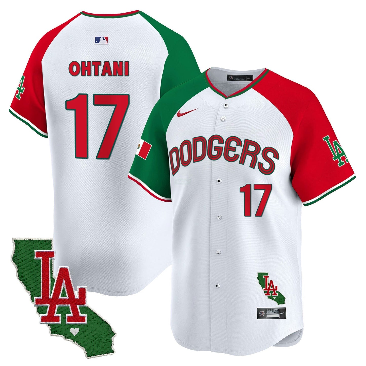 Camisa MLB Los Angeles Dodgers Men’s Mexico California Patch Vapor Premier Limited Jersey V3
