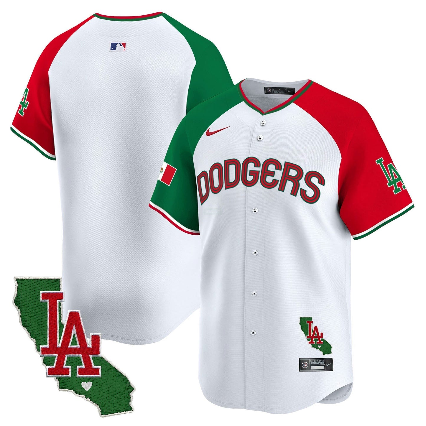 Camisa MLB Los Angeles Dodgers Men’s Mexico California Patch Vapor Premier Limited Jersey V3