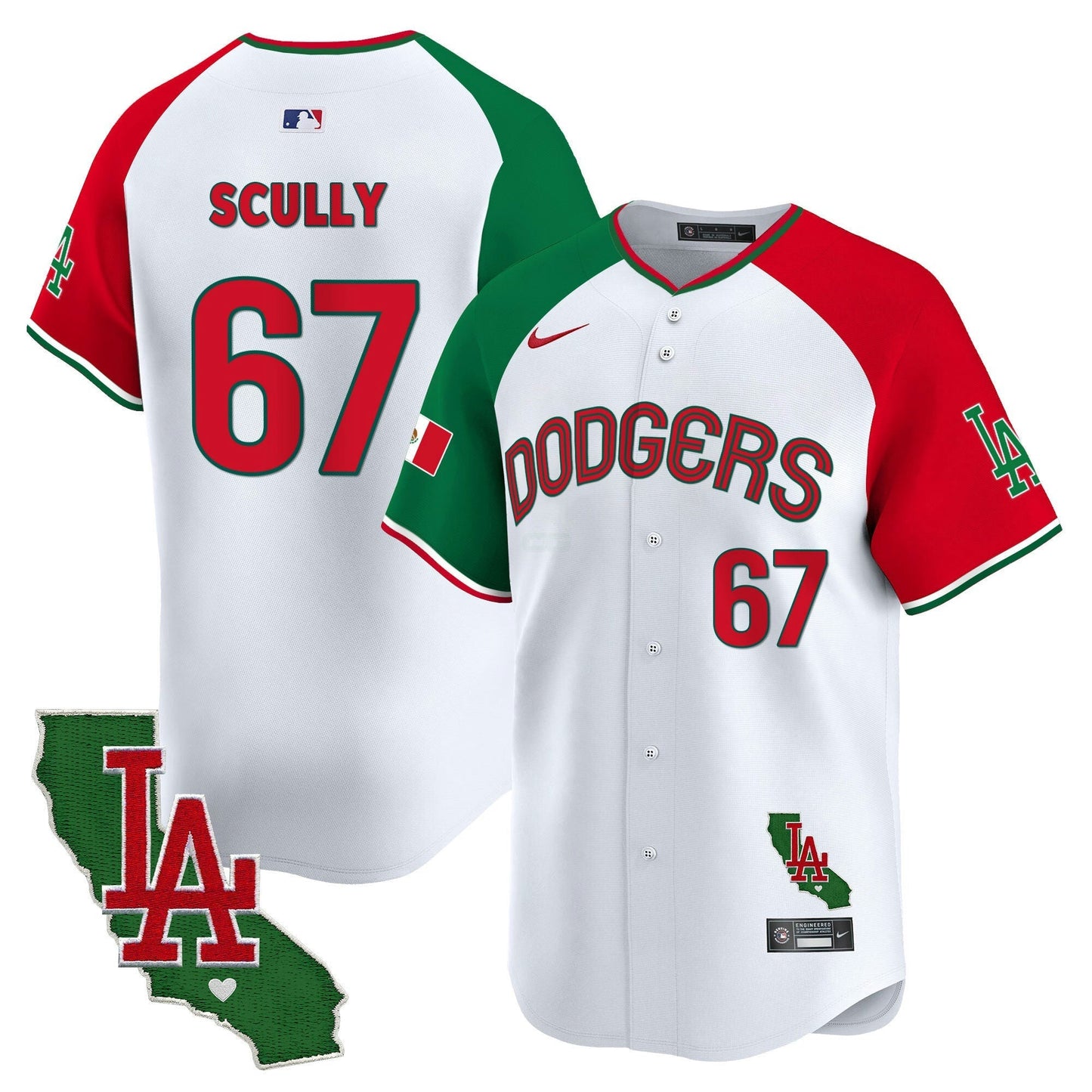 Camisa MLB Los Angeles Dodgers Men’s Mexico California Patch Vapor Premier Limited Jersey V3