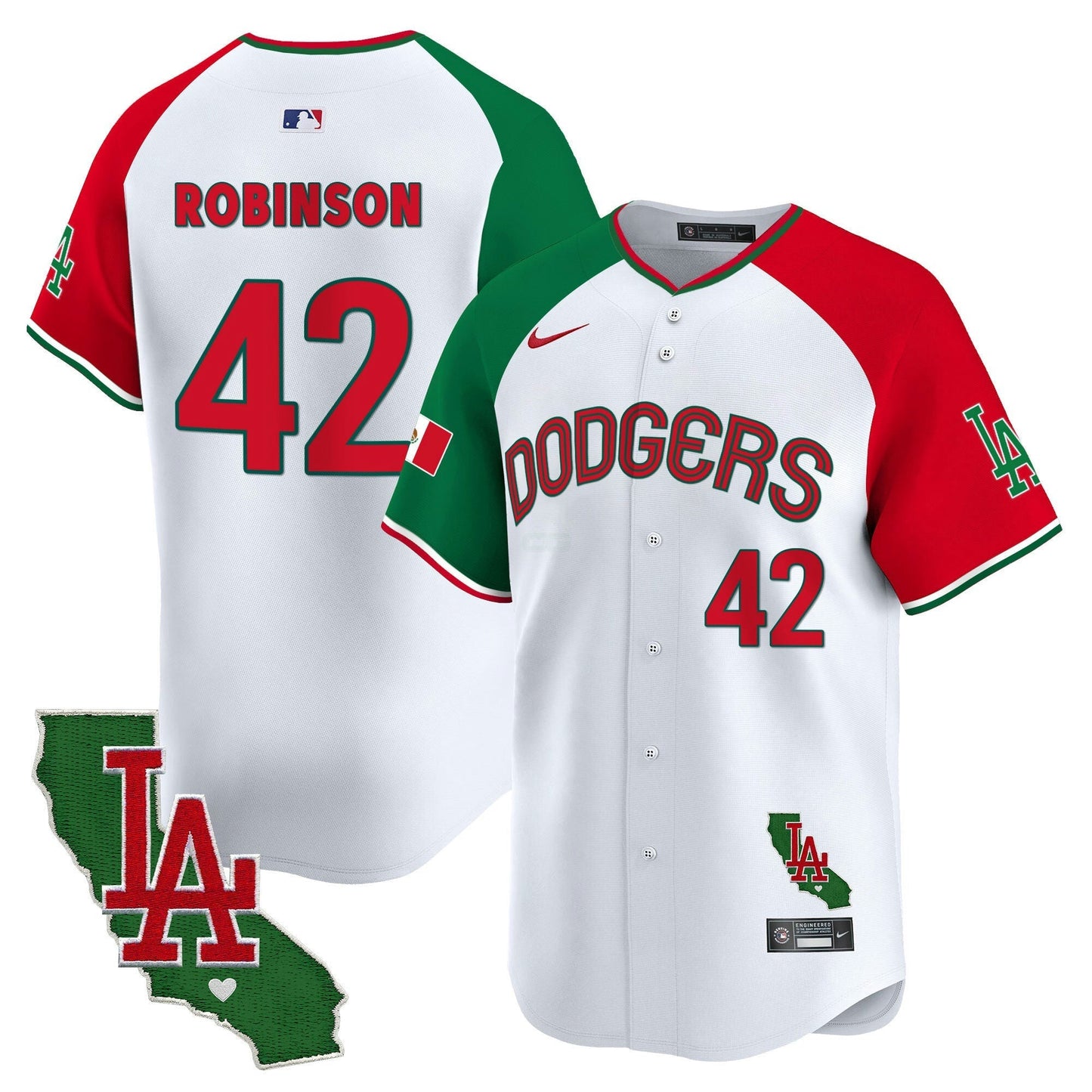 Camisa MLB Los Angeles Dodgers Men’s Mexico California Patch Vapor Premier Limited Jersey V3