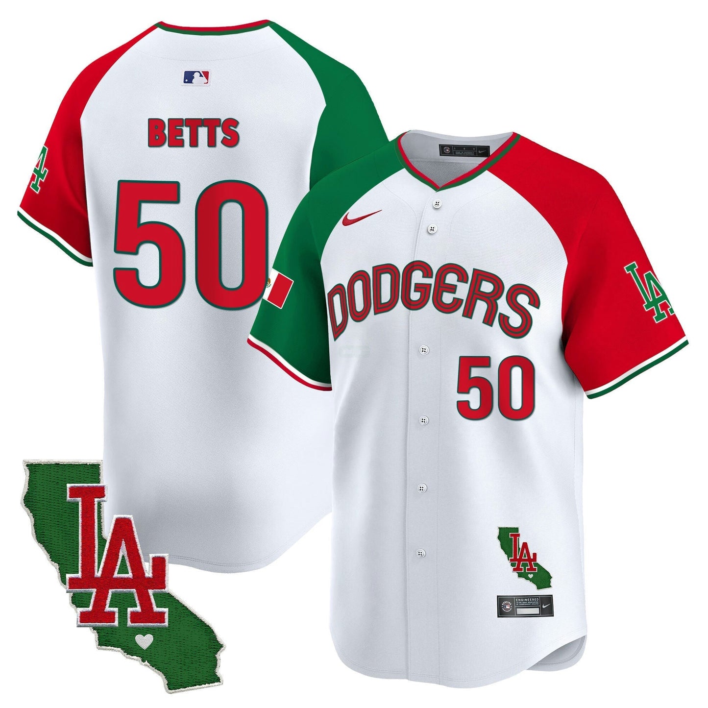 Camisa MLB Los Angeles Dodgers Men’s Mexico California Patch Vapor Premier Limited Jersey V3