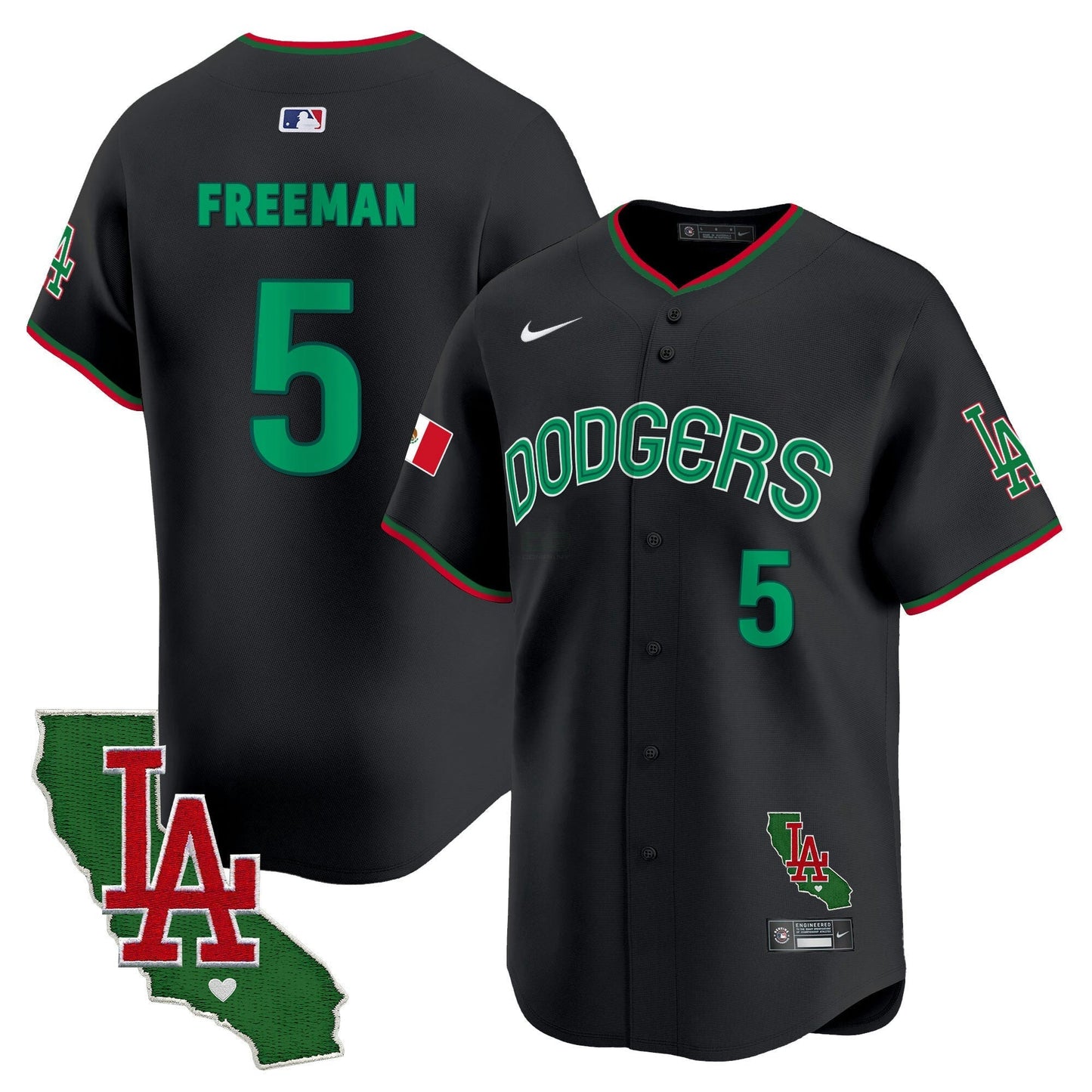 Camisa MLB Los Angeles Dodgers Men’s Mexico California Patch Vapor Premier Limited Jersey V3