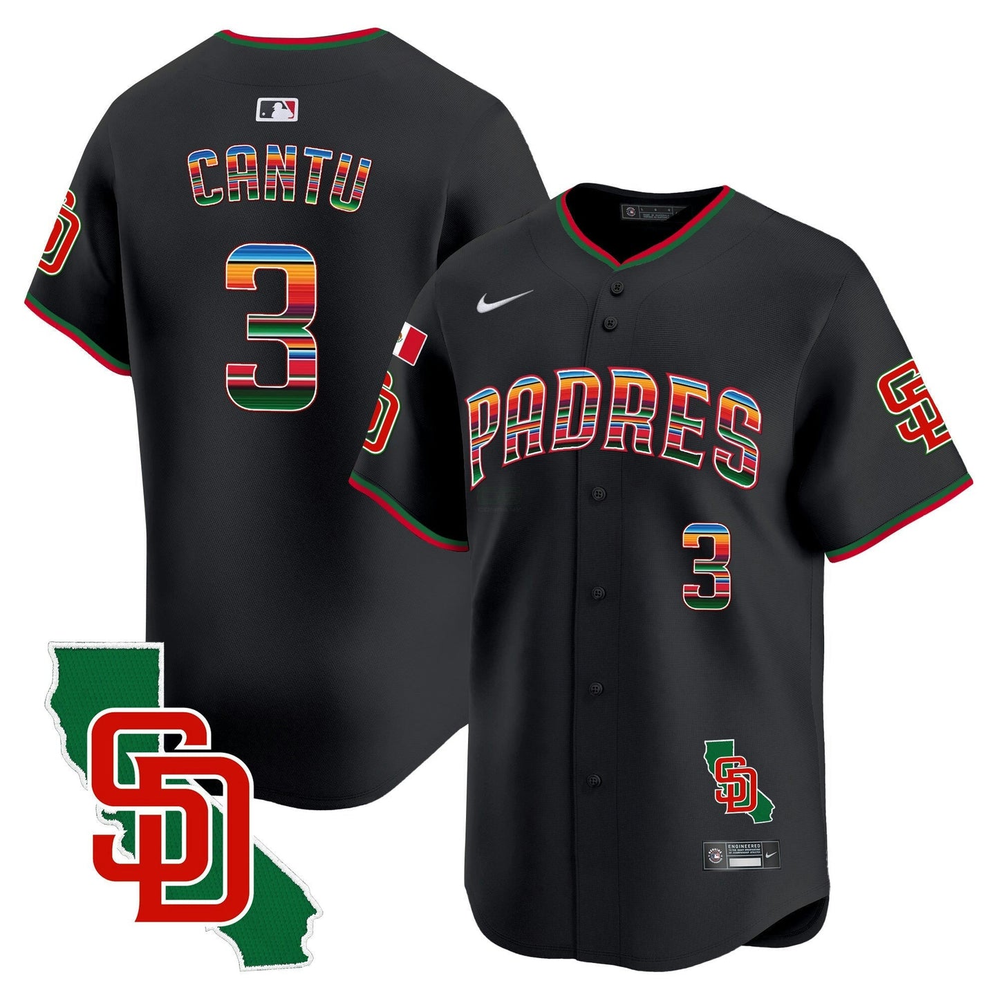 Camisa MLB San Diego Padres Men’s Mexico California Patch Vapor Premier Limited Jersey V3