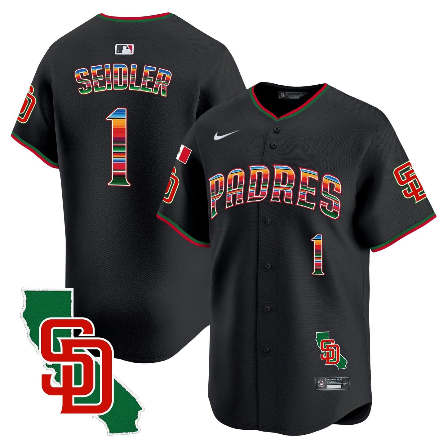 Camisa MLB San Diego Padres Men’s Mexico California Patch Vapor Premier Limited Jersey V3