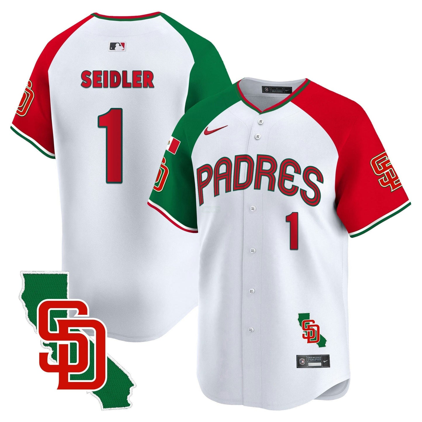 Camisa MLB San Diego Padres Men’s Mexico California Patch Vapor Premier Limited Jersey V4