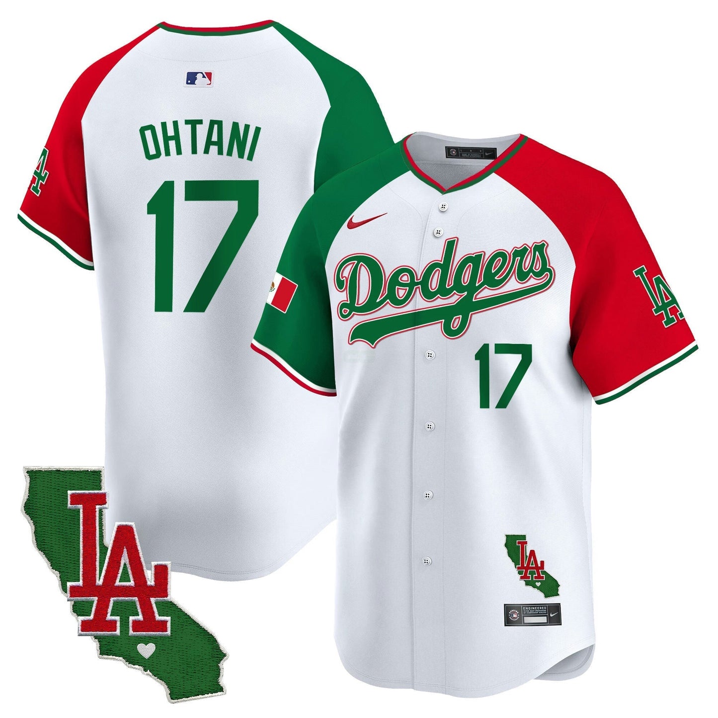 Camisa MLB Los Angeles Dodgers Men’s Mexico California Patch Vapor Premier Limited Jersey V4