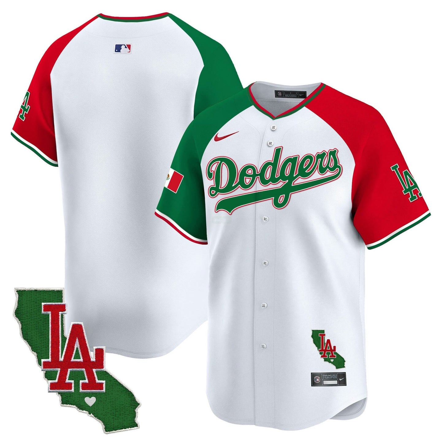 Camisa MLB Los Angeles Dodgers Men’s Mexico California Patch Vapor Premier Limited Jersey V4