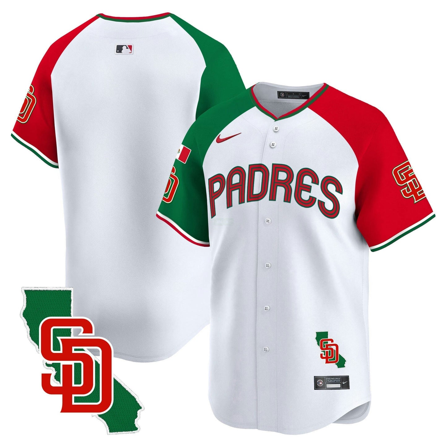 Camisa MLB San Diego Padres Men’s Mexico California Patch Vapor Premier Limited Jersey V4