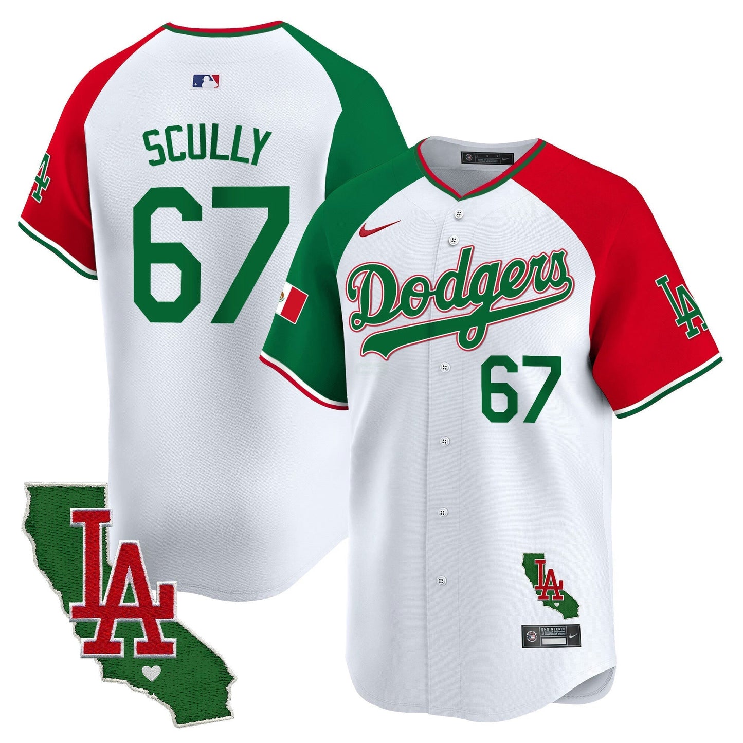 Camisa MLB Los Angeles Dodgers Men’s Mexico California Patch Vapor Premier Limited Jersey V4