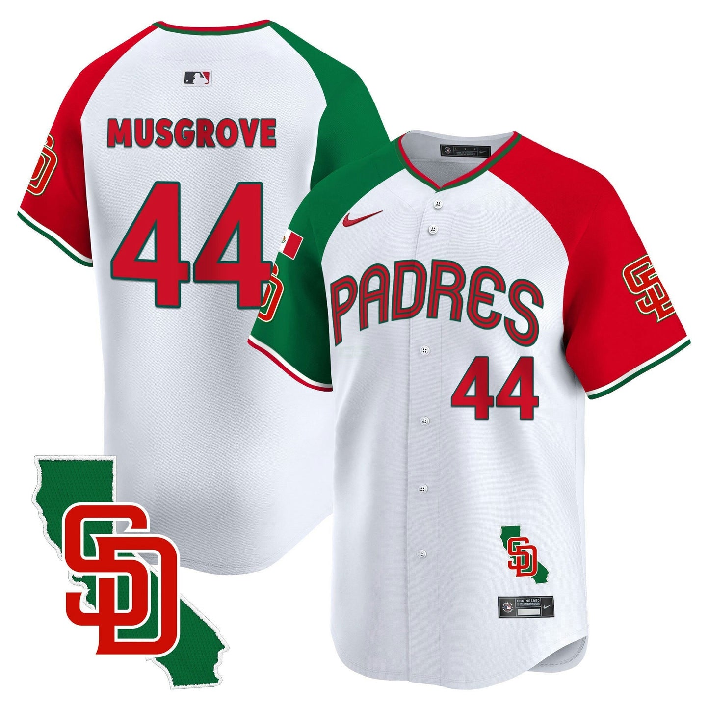 Camisa MLB San Diego Padres Men’s Mexico California Patch Vapor Premier Limited Jersey V4