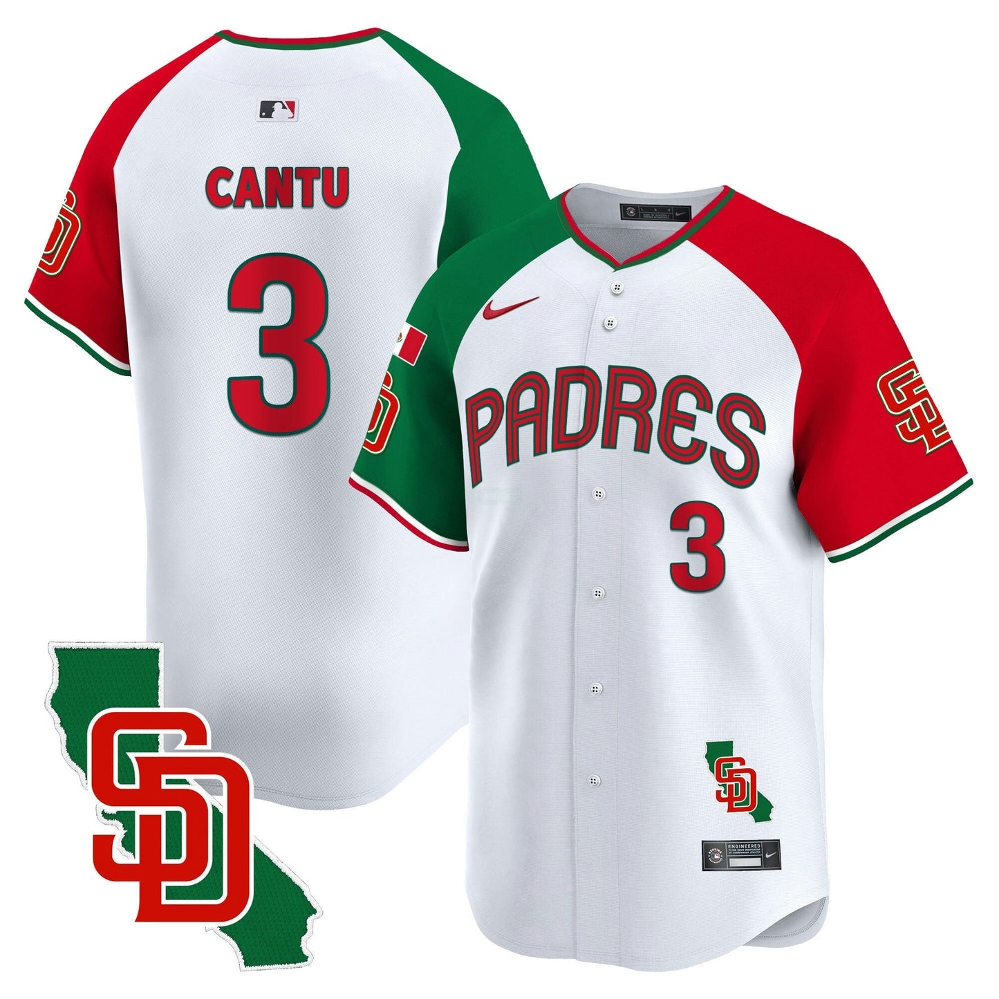Camisa MLB San Diego Padres Men’s Mexico California Patch Vapor Premier Limited Jersey V4