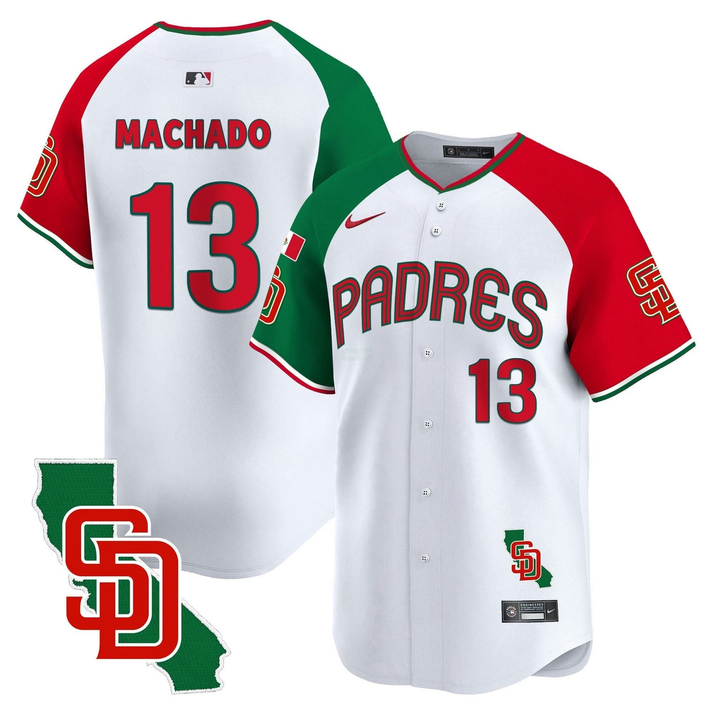 Camisa MLB San Diego Padres Men’s Mexico California Patch Vapor Premier Limited Jersey V4