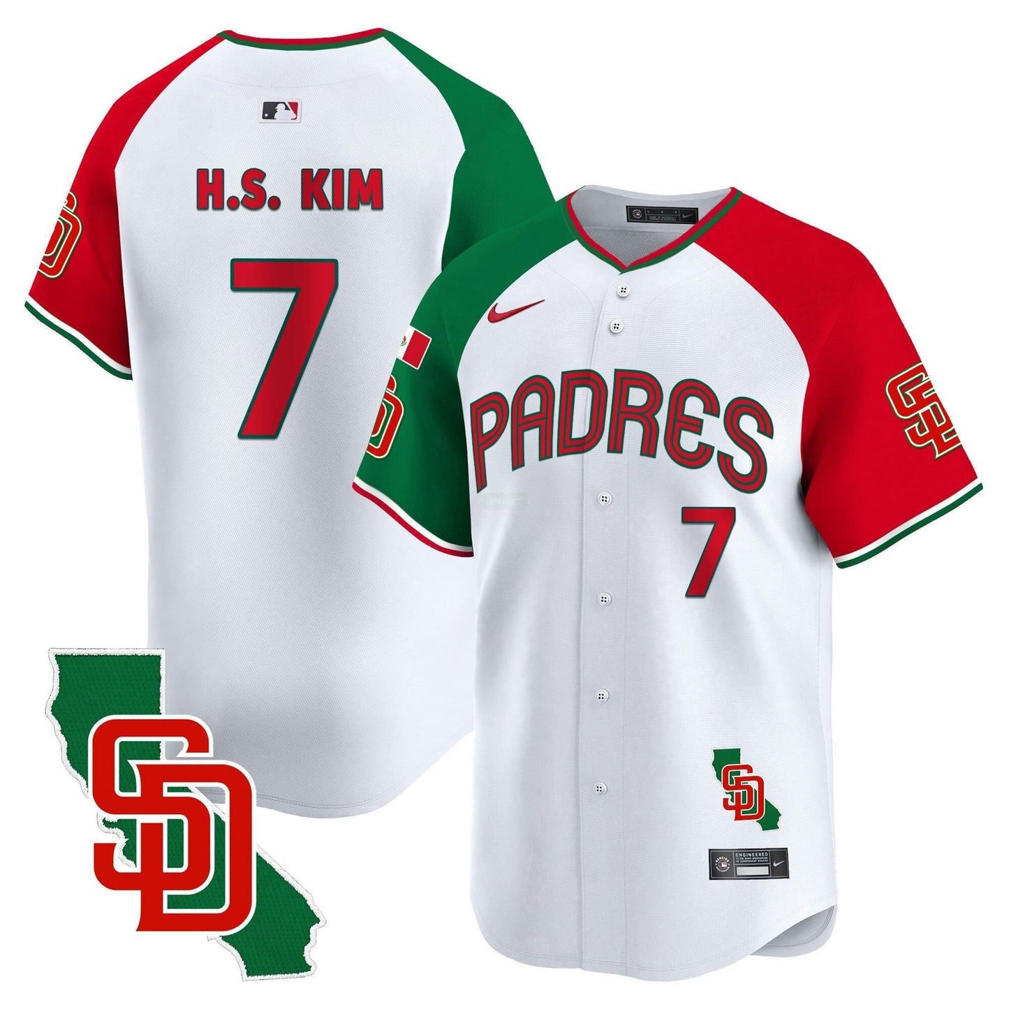 Camisa MLB San Diego Padres Men’s Mexico California Patch Vapor Premier Limited Jersey V4