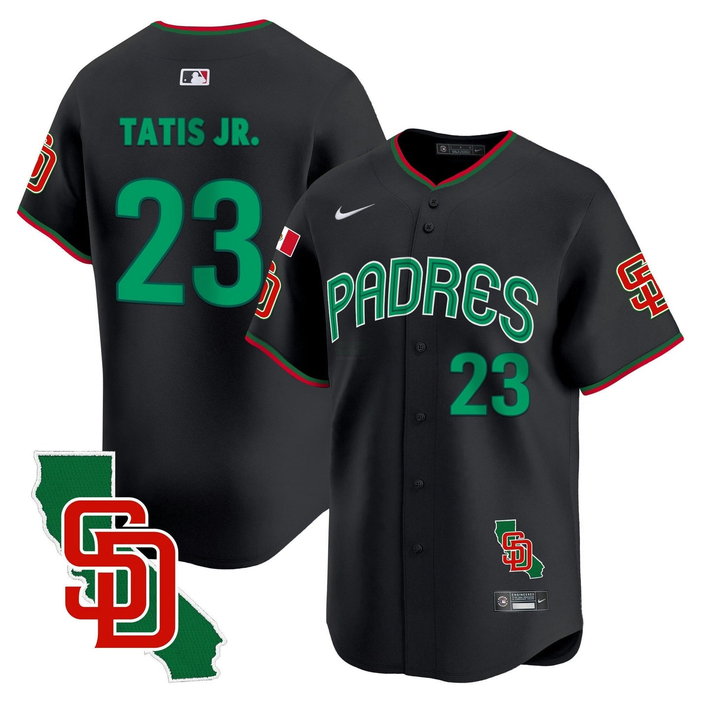 Camisa MLB San Diego Padres Men’s Mexico California Patch Vapor Premier Limited Jersey V4
