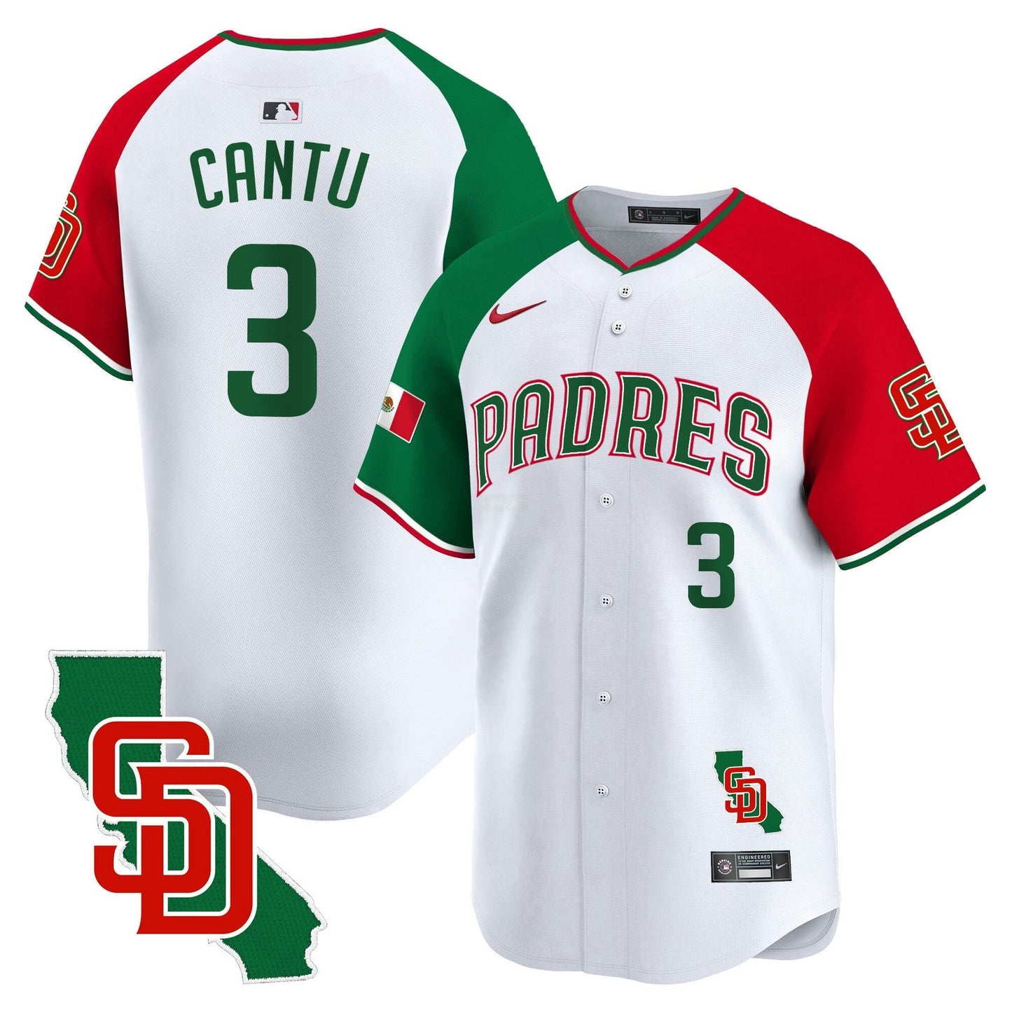 Camisa MLB San Diego Padres Men’s Mexico California Patch Vapor Premier Limited Jersey V5