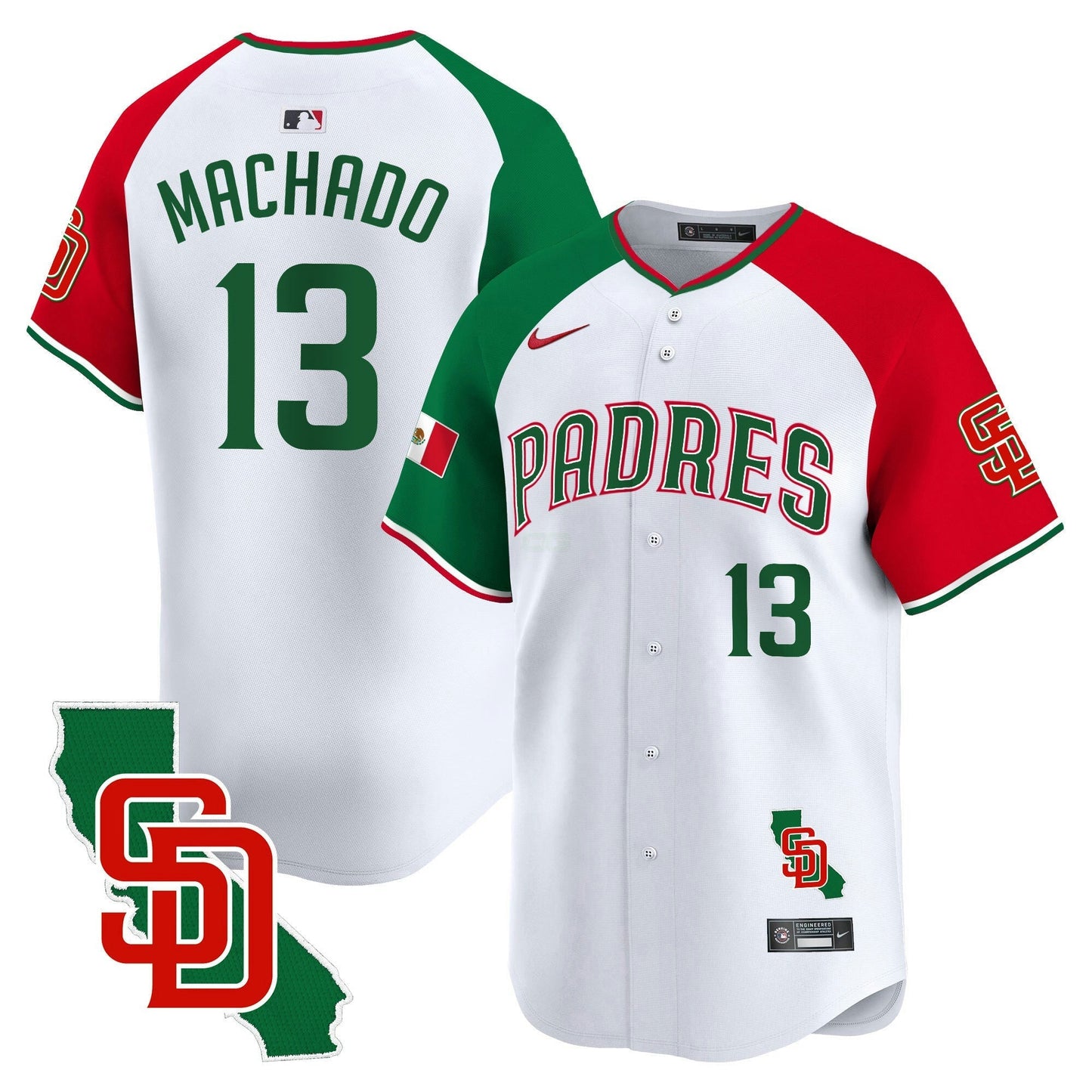 Camisa MLB San Diego Padres Men’s Mexico California Patch Vapor Premier Limited Jersey V5