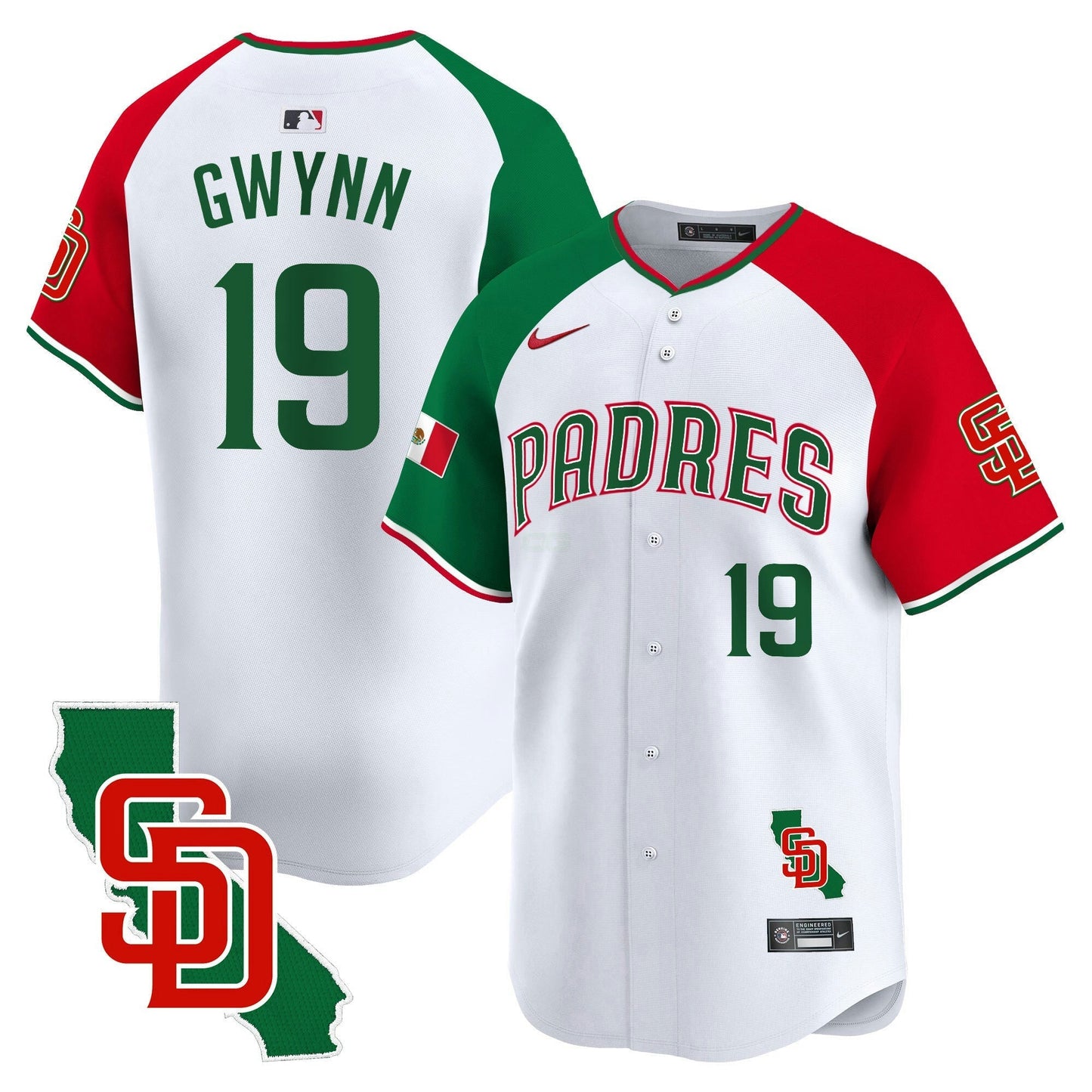 Camisa MLB San Diego Padres Men’s Mexico California Patch Vapor Premier Limited Jersey V5