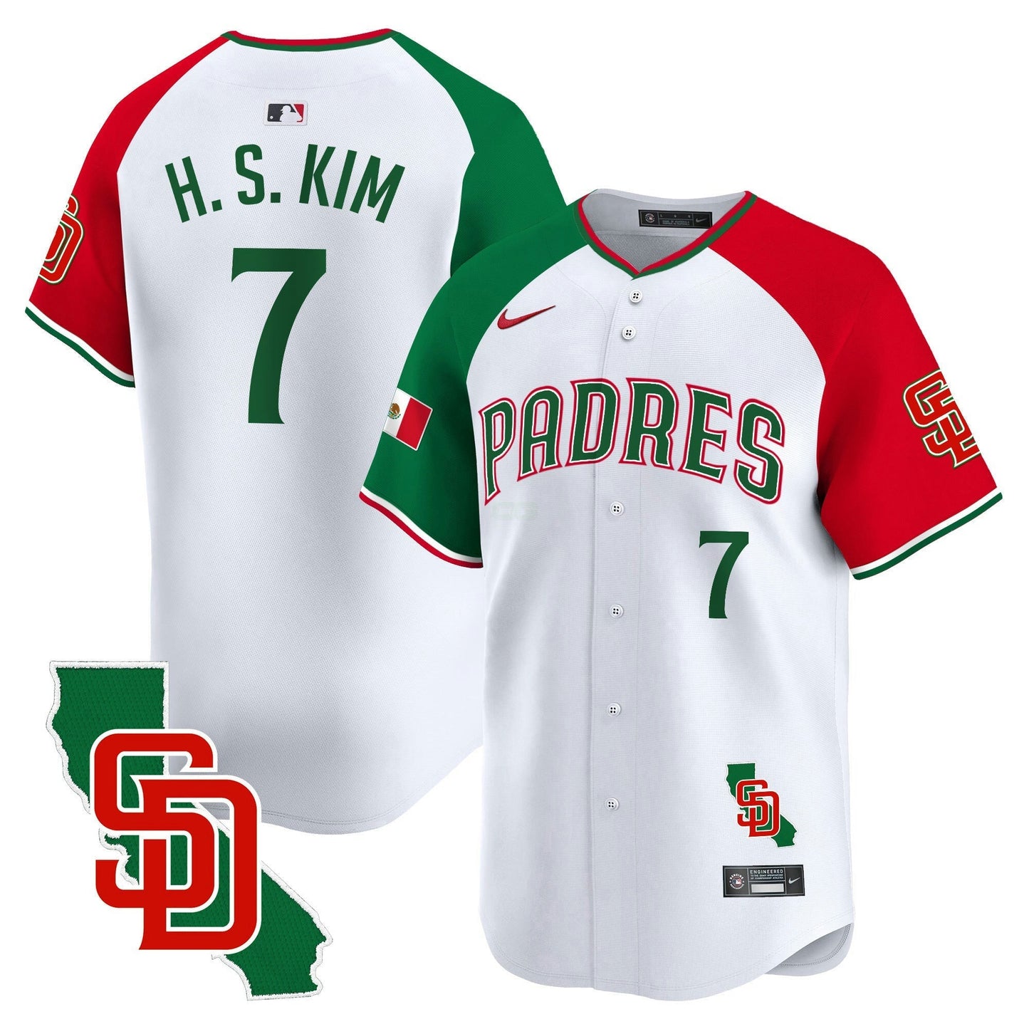 Camisa MLB San Diego Padres Men’s Mexico California Patch Vapor Premier Limited Jersey V5