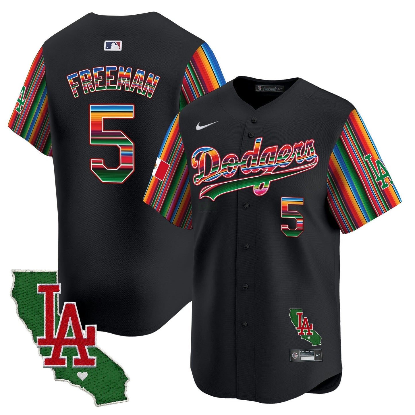 Camisa MLB Los Angeles Dodgers Men’s Mexico California Patch Vapor Premier Limited Jersey V5