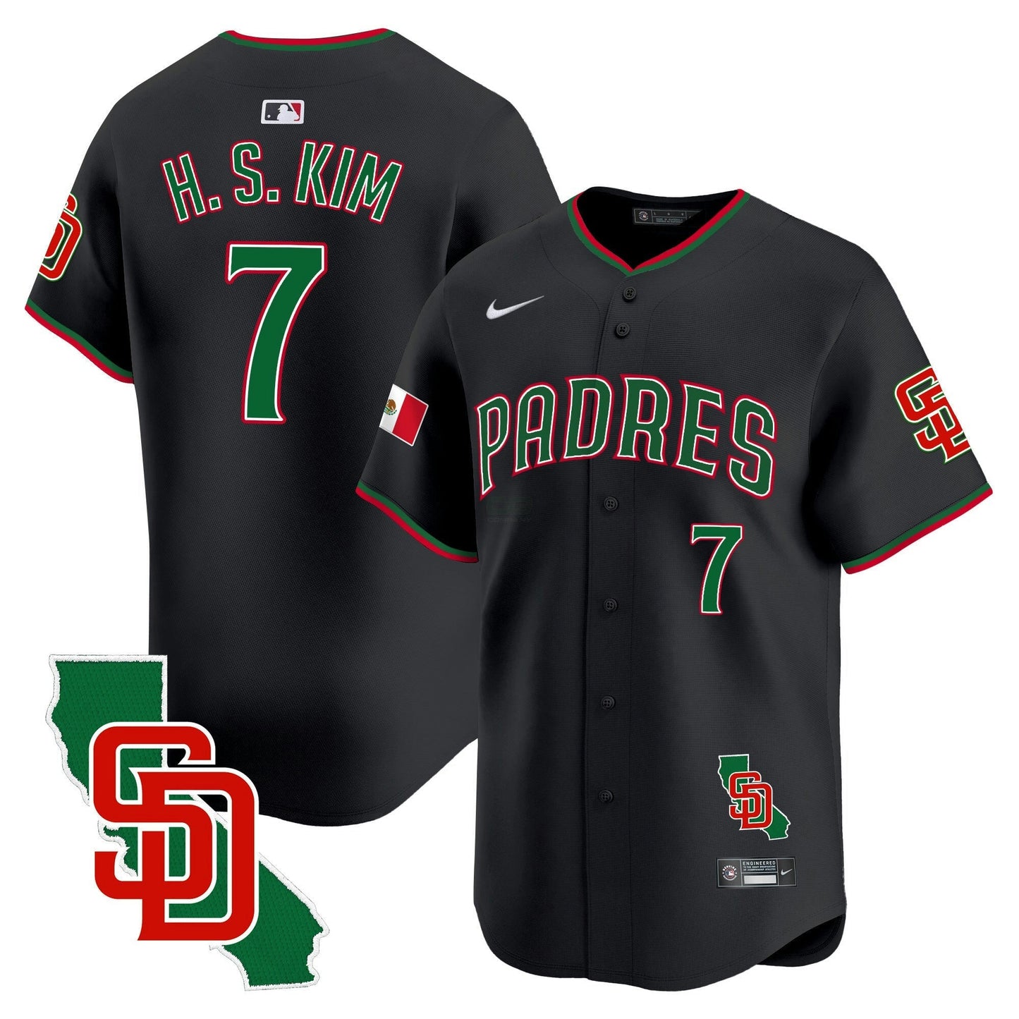 Camisa MLB San Diego Padres Men’s Mexico California Patch Vapor Premier Limited Jersey V5