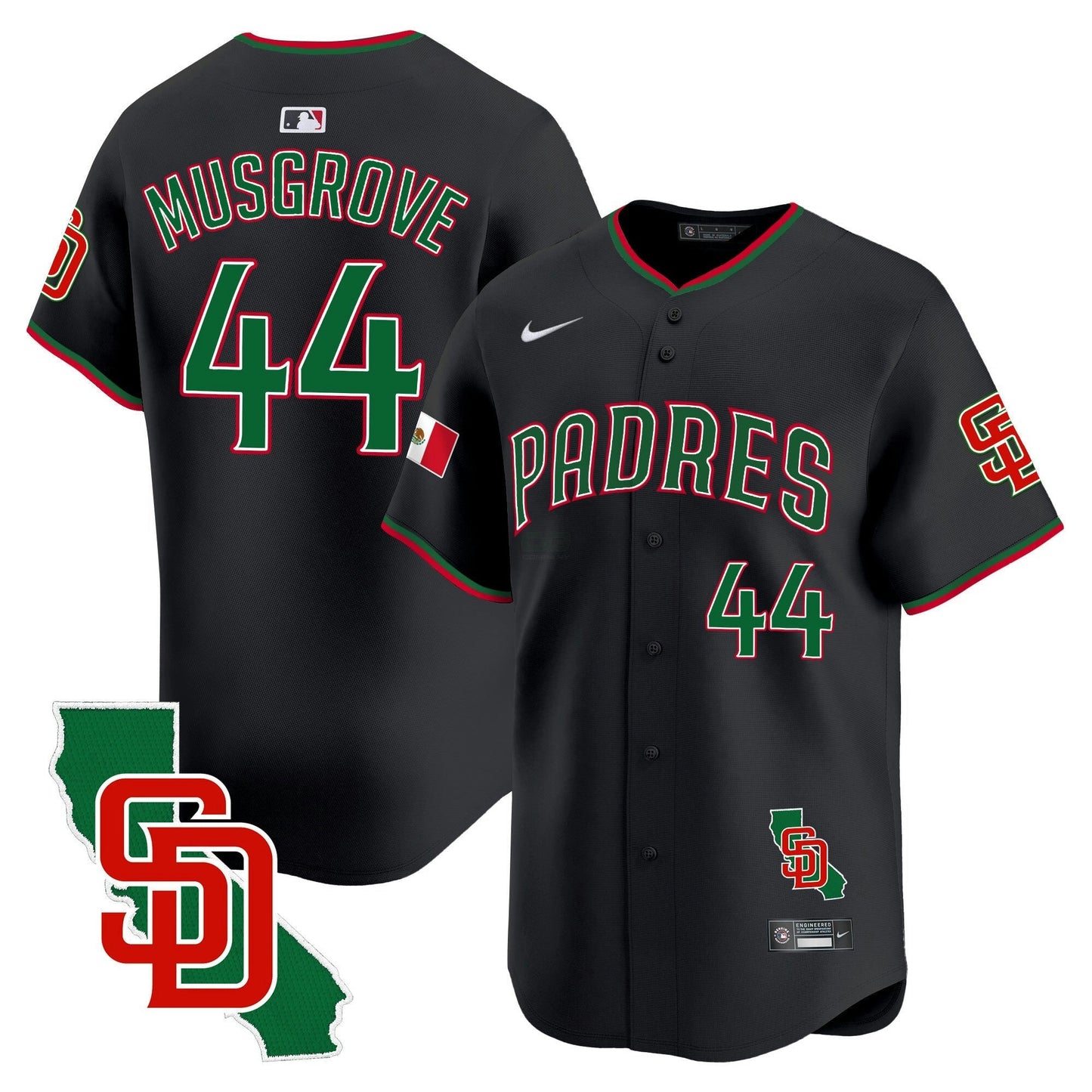 Camisa MLB San Diego Padres Men’s Mexico California Patch Vapor Premier Limited Jersey V5