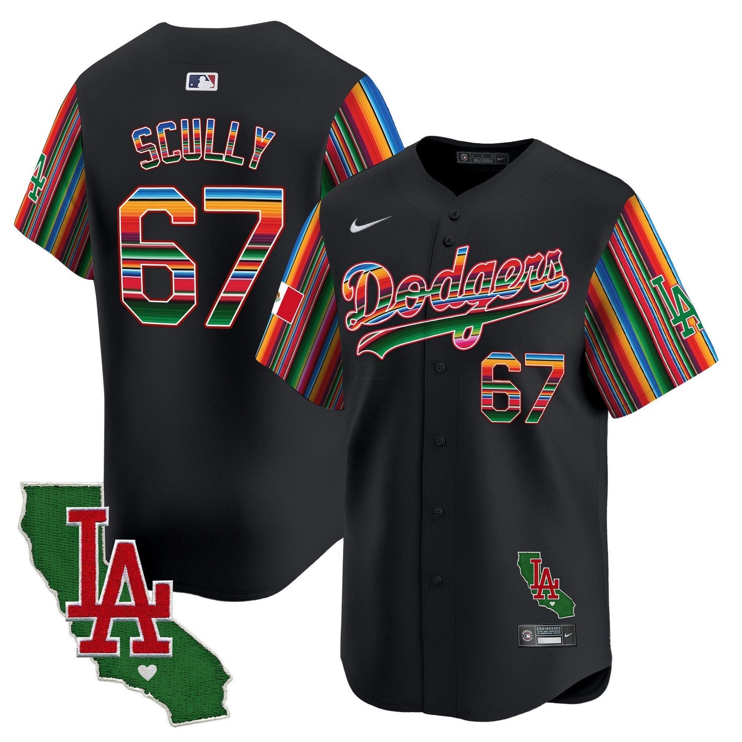 Camisa MLB Los Angeles Dodgers Men’s Mexico California Patch Vapor Premier Limited Jersey V5